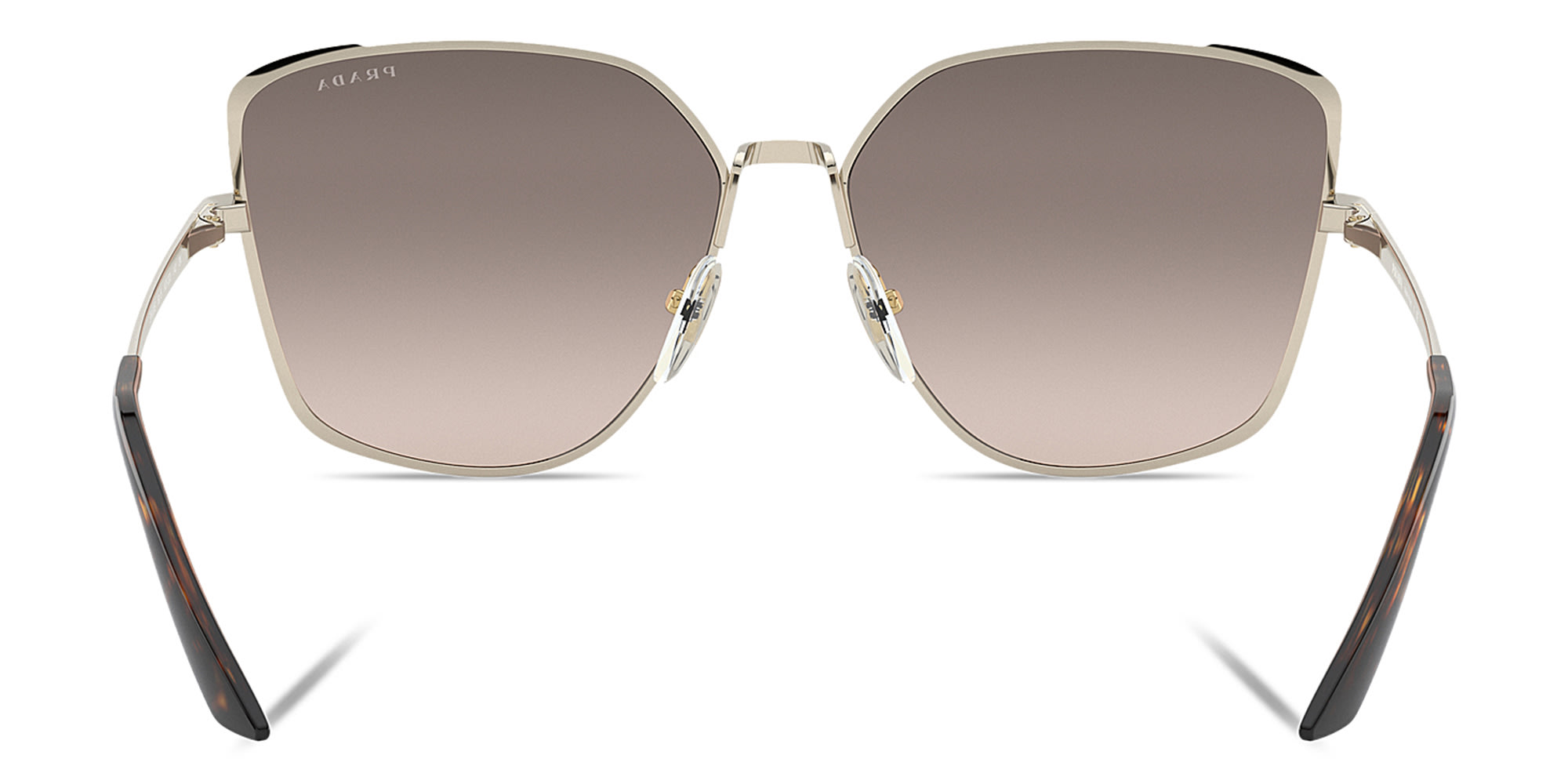 Shop PRADA Wide Irregular Sunglasses in Black online.