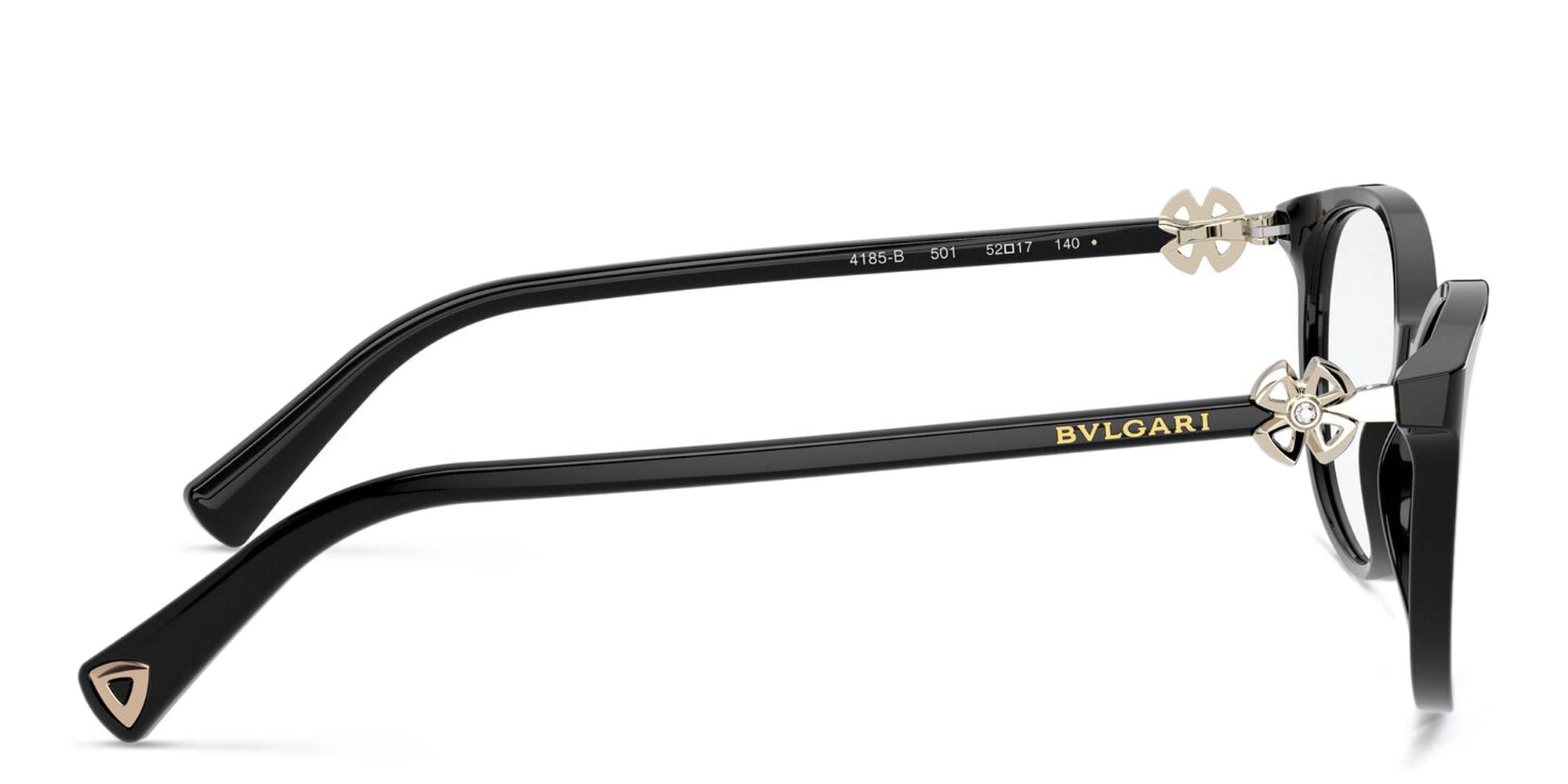 Shop BVLGARI Round Eyeglasses in Black online.