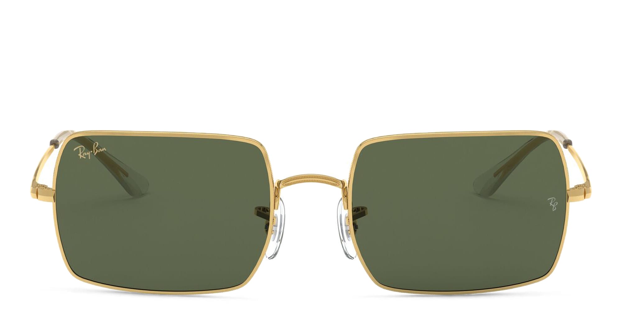 Shop Ray-Ban Unisex Rectangle Sunglasses in Gold online.
