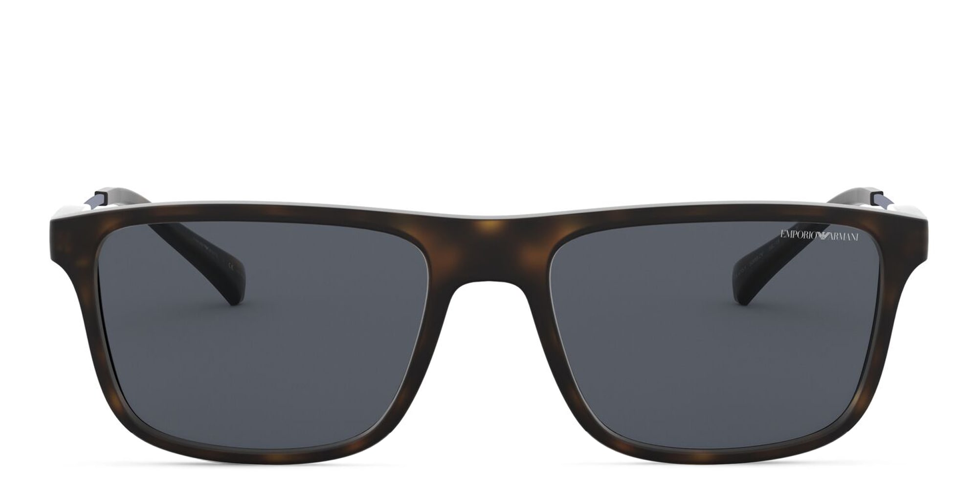Shop Emporio Armani Rectangle Sunglasses in Matte Havana online.