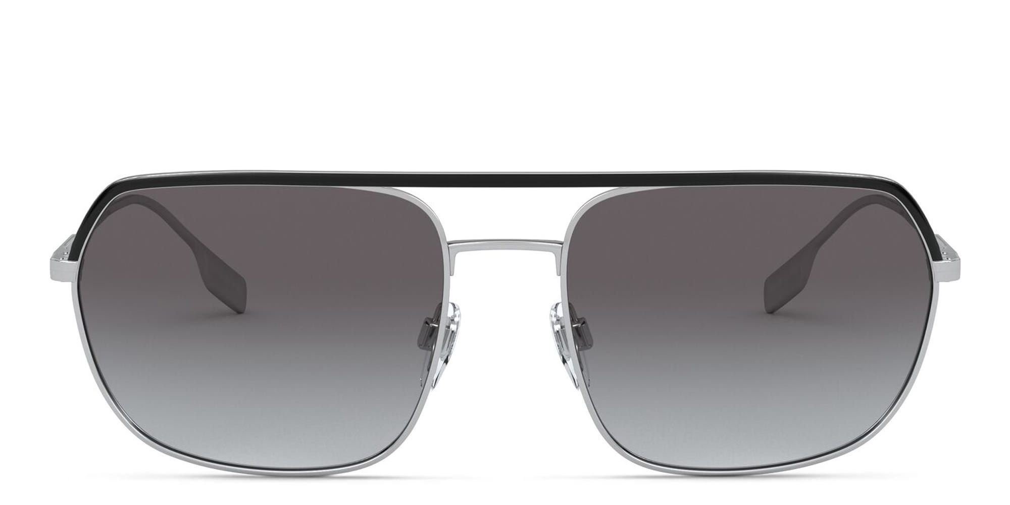 Shop BURBERRY Square Sunglasses in Silver online.