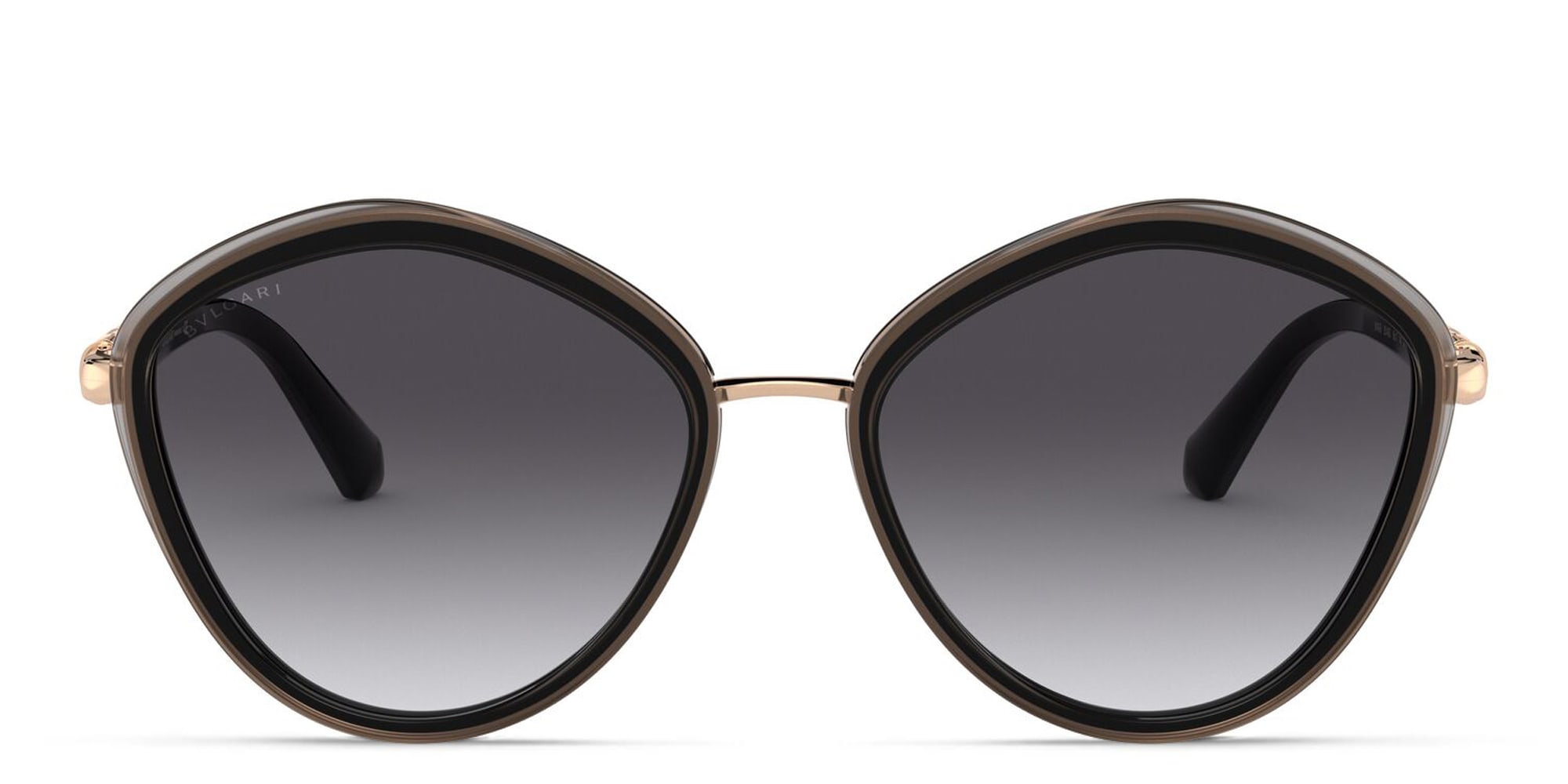 Shop BVLGARI Irregular Sunglasses in Black online.