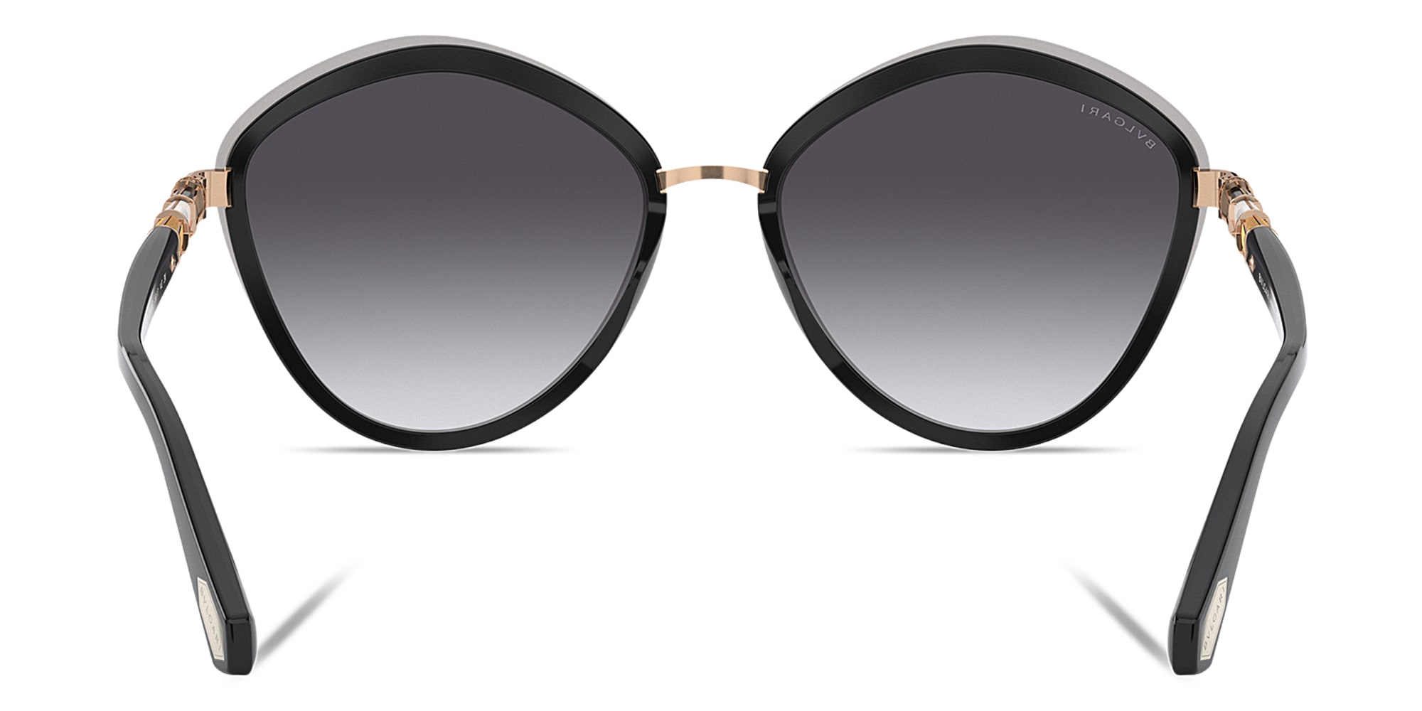 Shop BVLGARI Irregular Sunglasses in Black online.