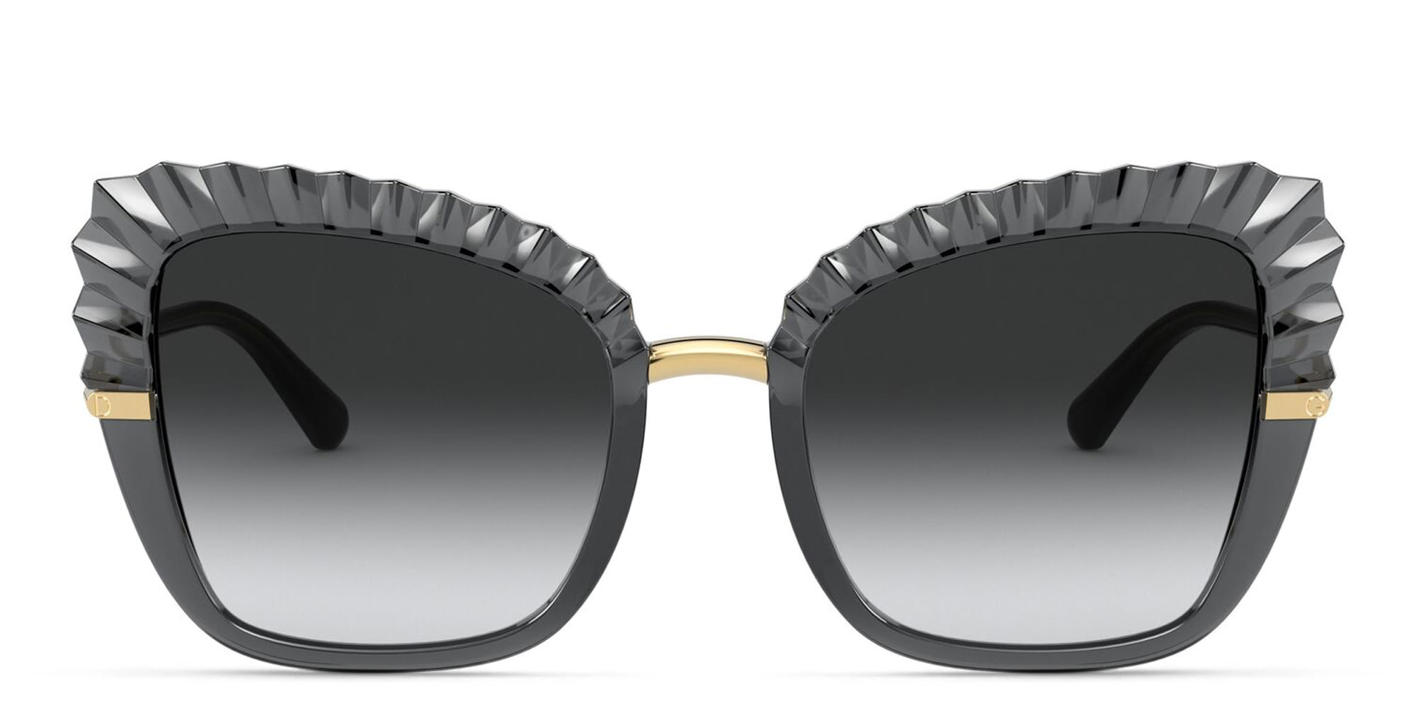 Shop Dolce & Gabbana Cat Eye Sunglasses in Transparent Grey online.