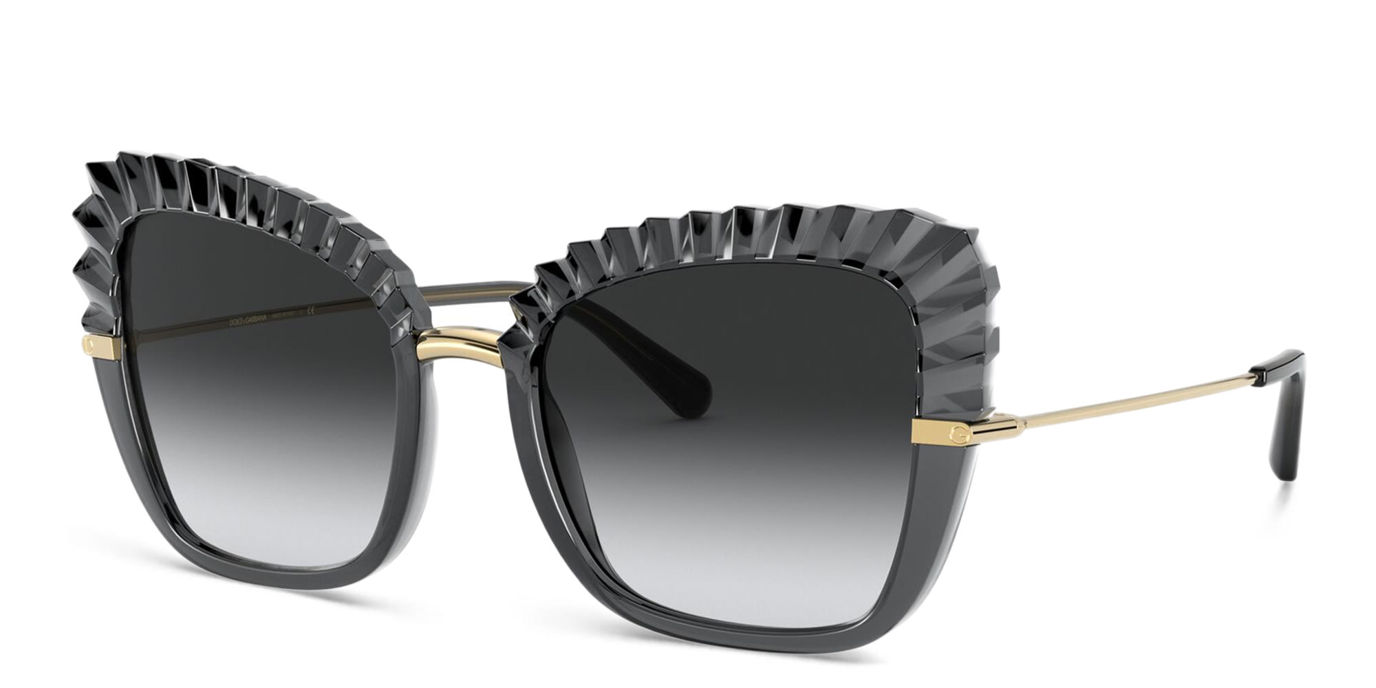 Shop Dolce & Gabbana Cat Eye Sunglasses in Transparent Grey online.