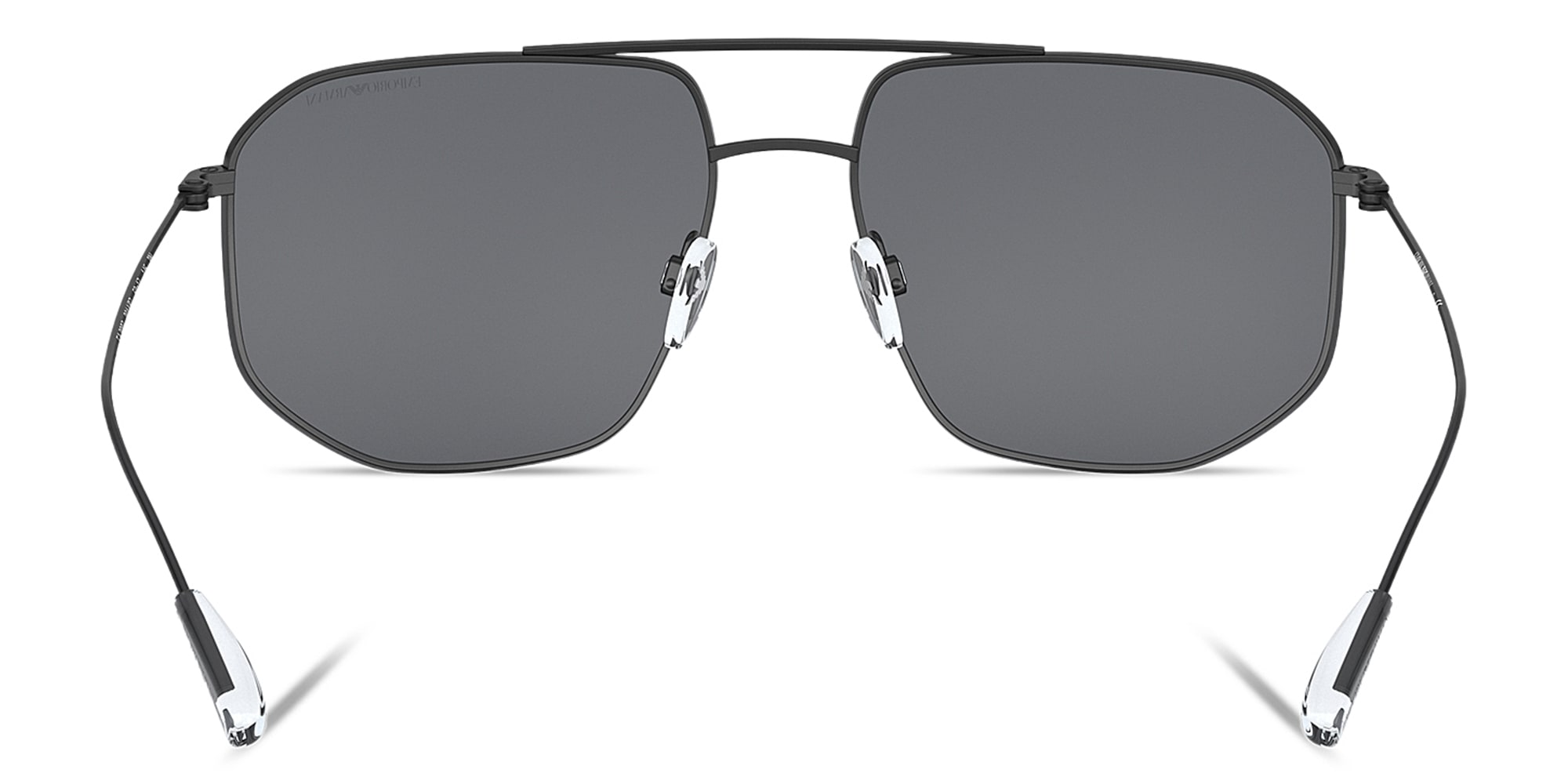Shop Emporio Armani Irregular Sunglasses in Matte Black online.