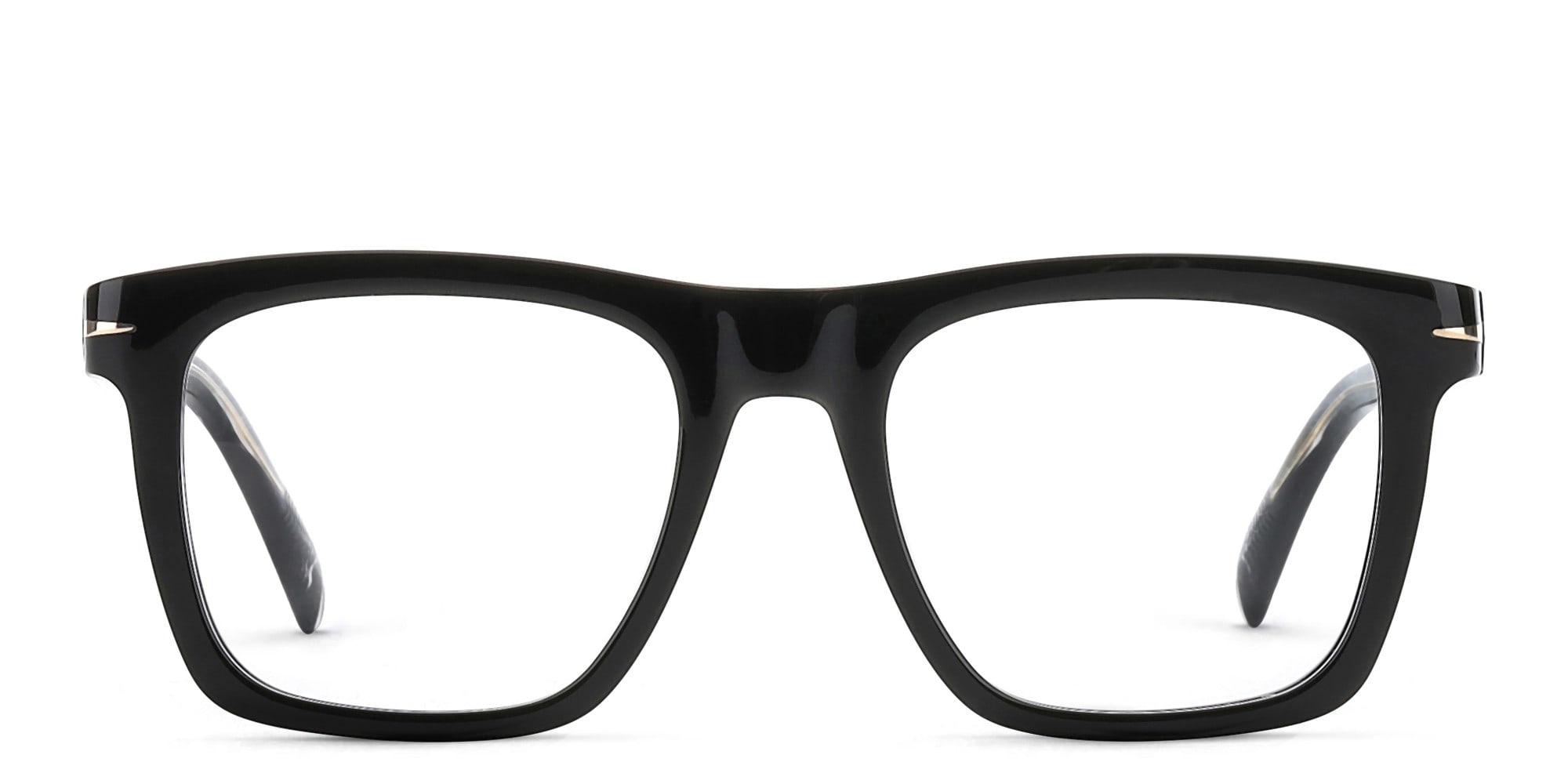 Shop DAVID BECKHAM Square Eyeglasses in Black online.