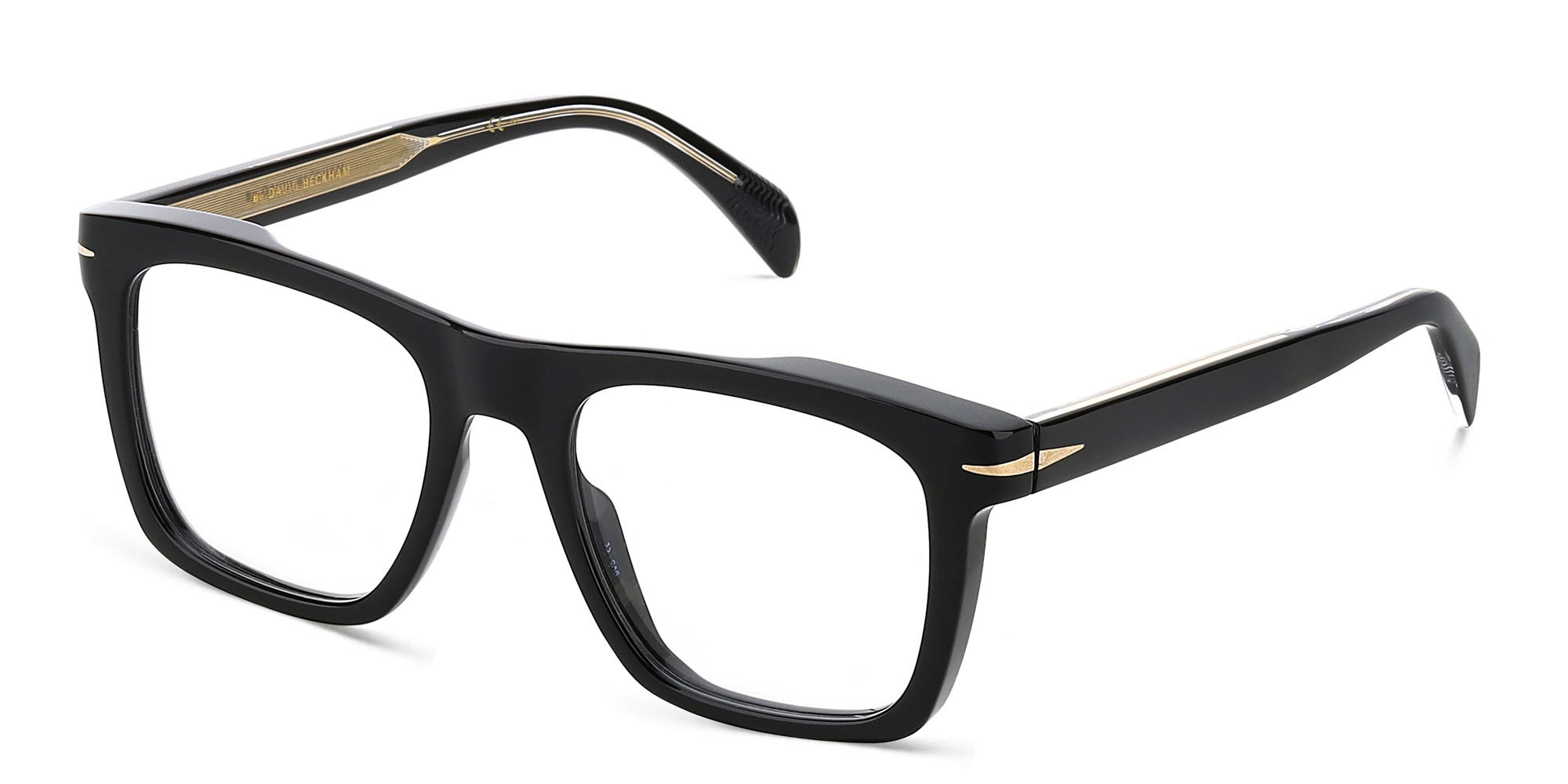 Shop DAVID BECKHAM Square Eyeglasses in Black online.