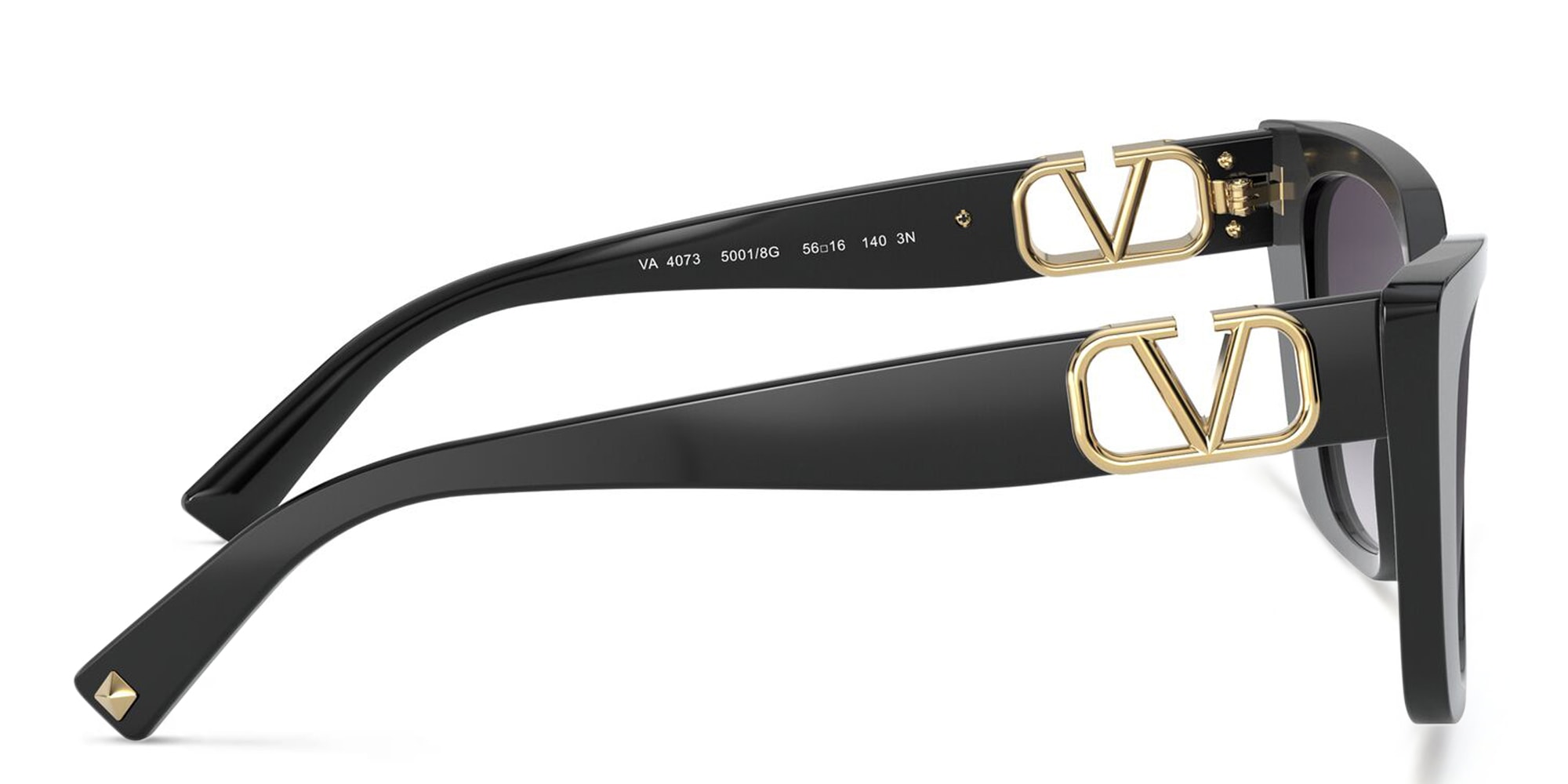 Shop VALENTINO Cat Eye Sunglasses in Black online.