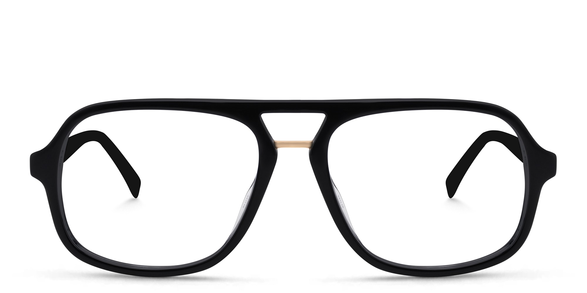 Shop EYE'M Aviator Eyeglasses in Black Gold online.