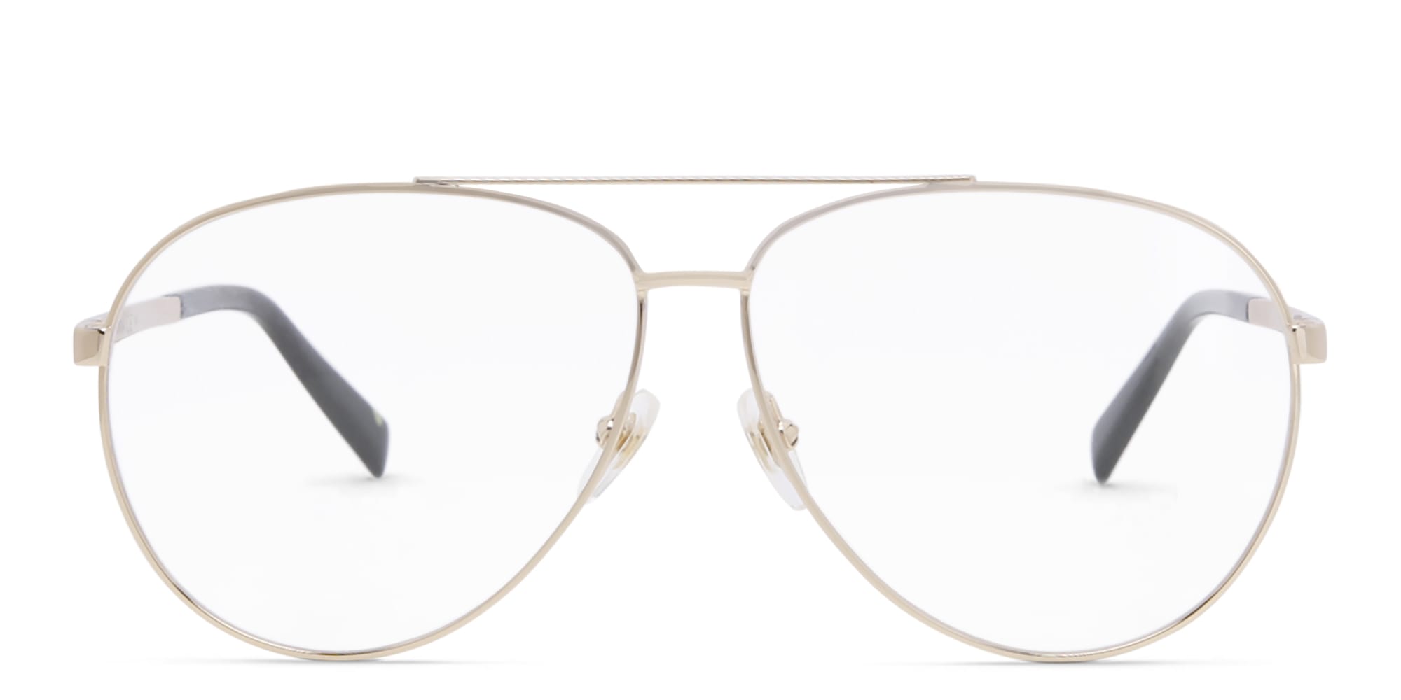 Shop EYE'M Wide Aviator Eyeglasses in Gold online.
