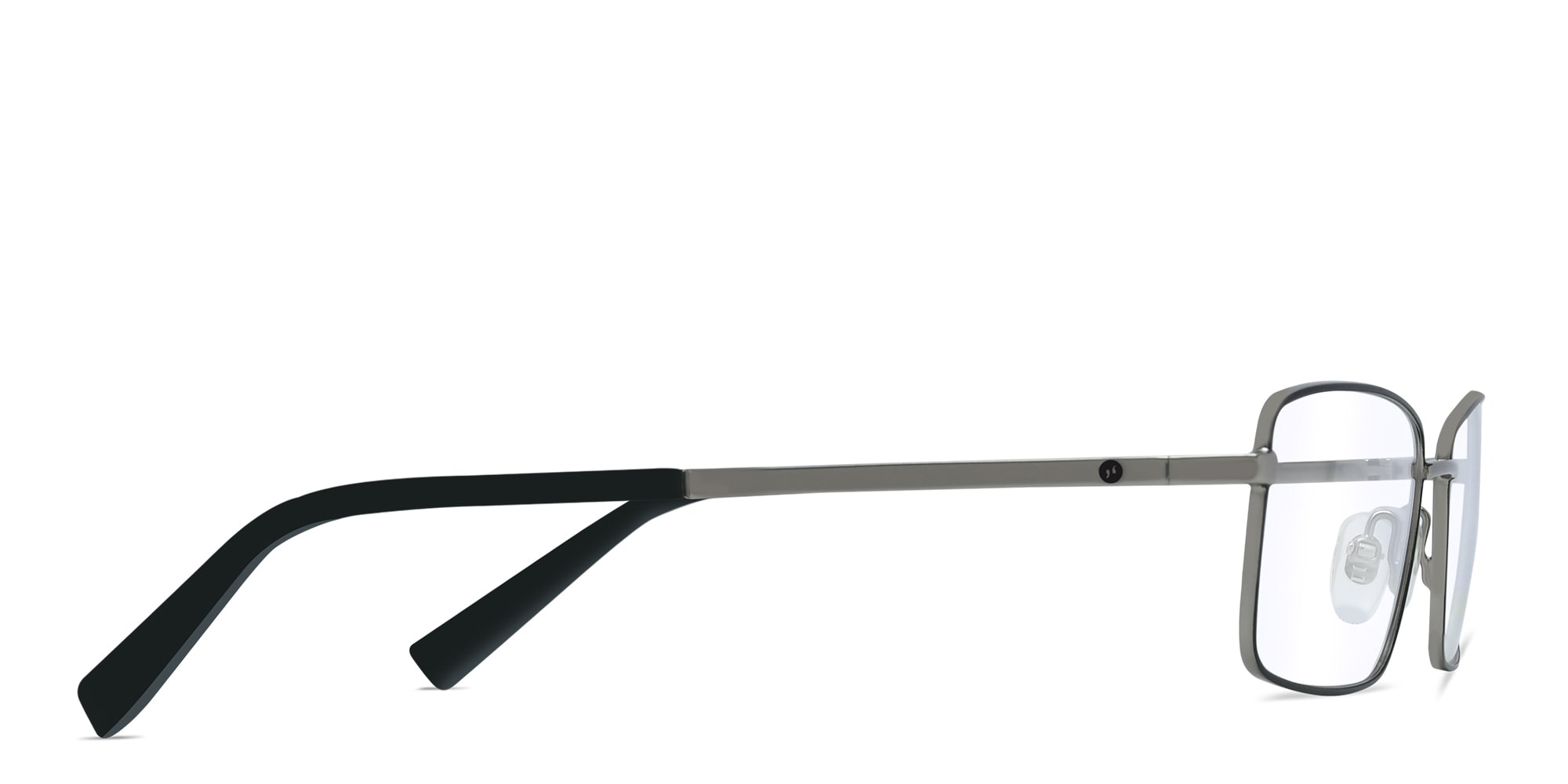 Shop EYE'M Wide Rectangle Eyeglasses in Gunmetal online.