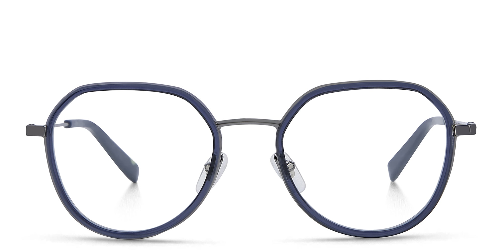 Shop EYE'M Unisex Round Eyeglasses in Blue online.