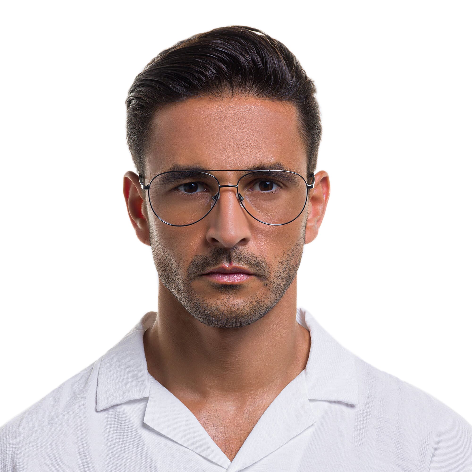 Shop EYE'M Unisex Wide Aviator Eyeglasses in Gunmetal online.