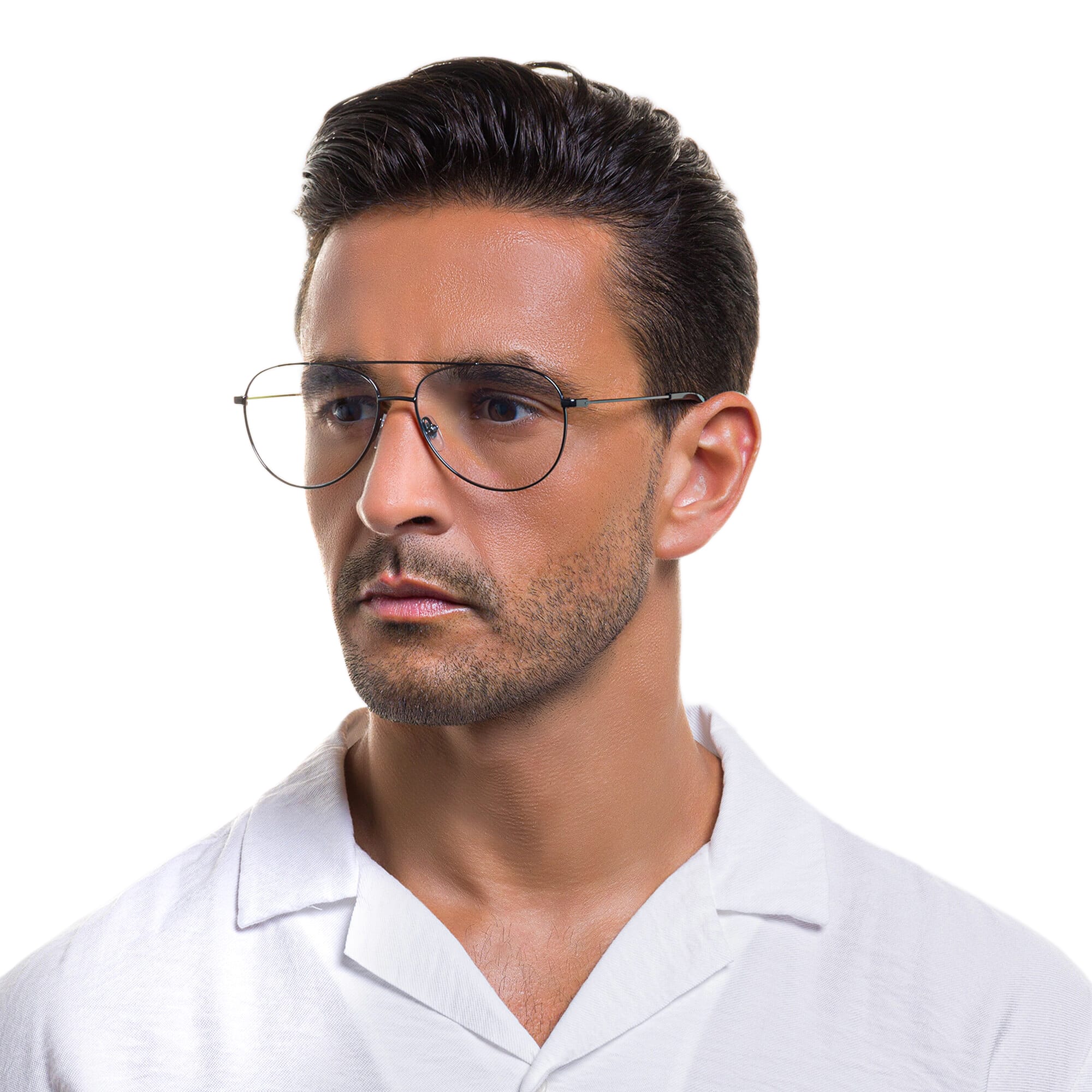 Shop EYE'M Unisex Wide Aviator Eyeglasses in Gunmetal online.