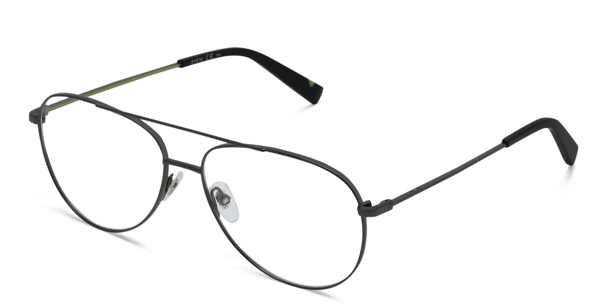 Shop EYE'M Unisex Wide Aviator Eyeglasses in Gunmetal online.