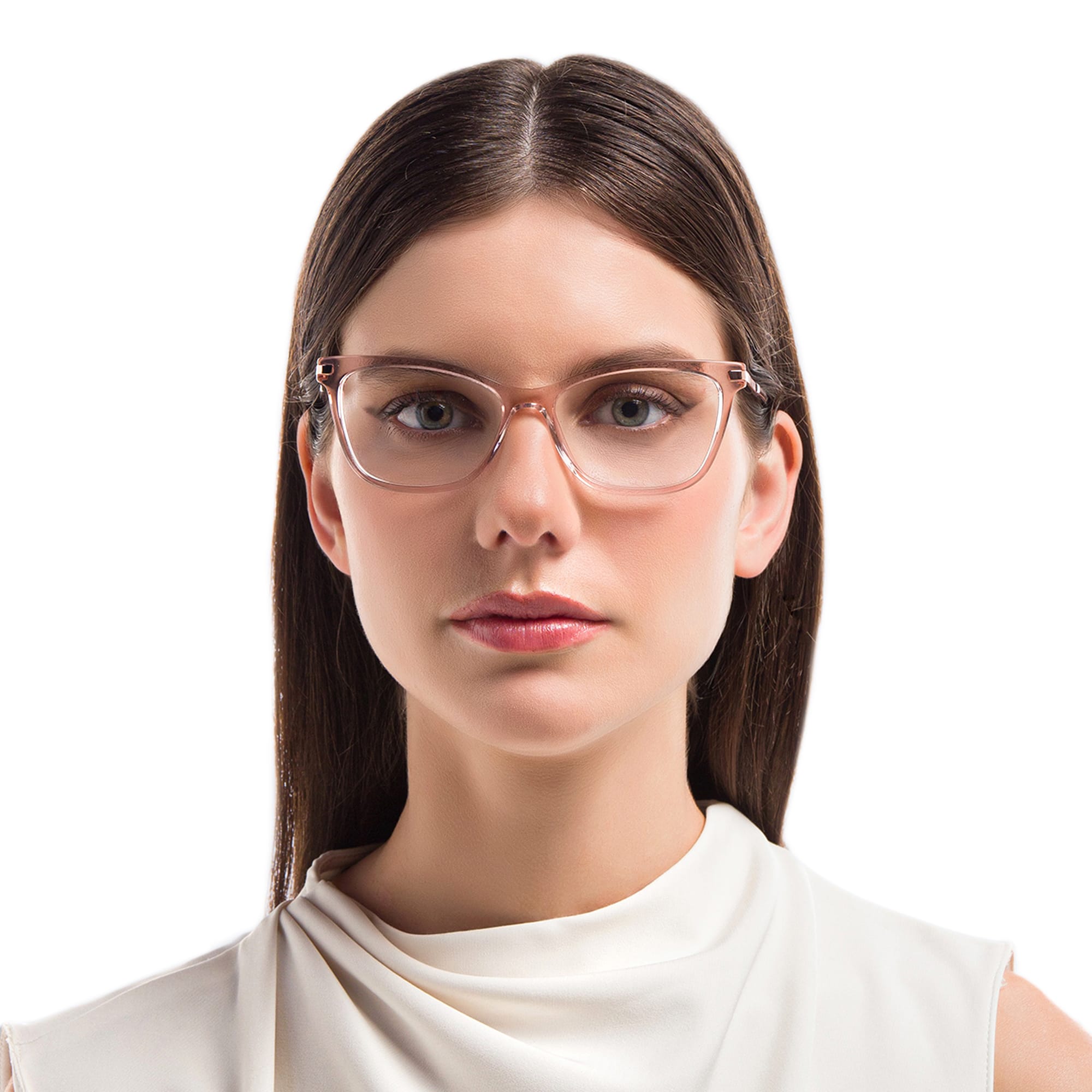 Shop EYE'M Cat Eye Eyeglasses in Nude online.