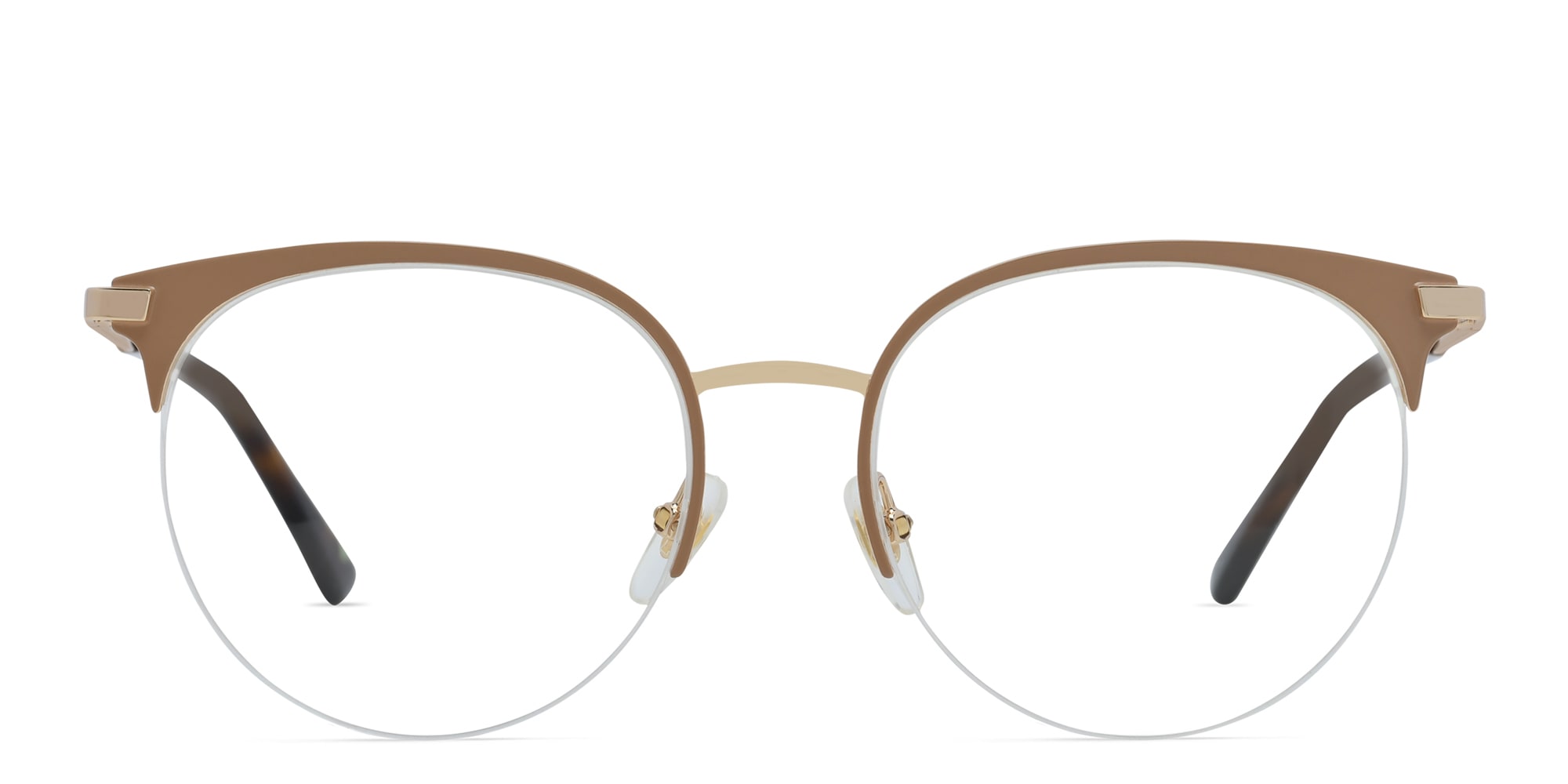 Shop EYE'M Half Rim Cat Eye Eyeglasses in Nude online.