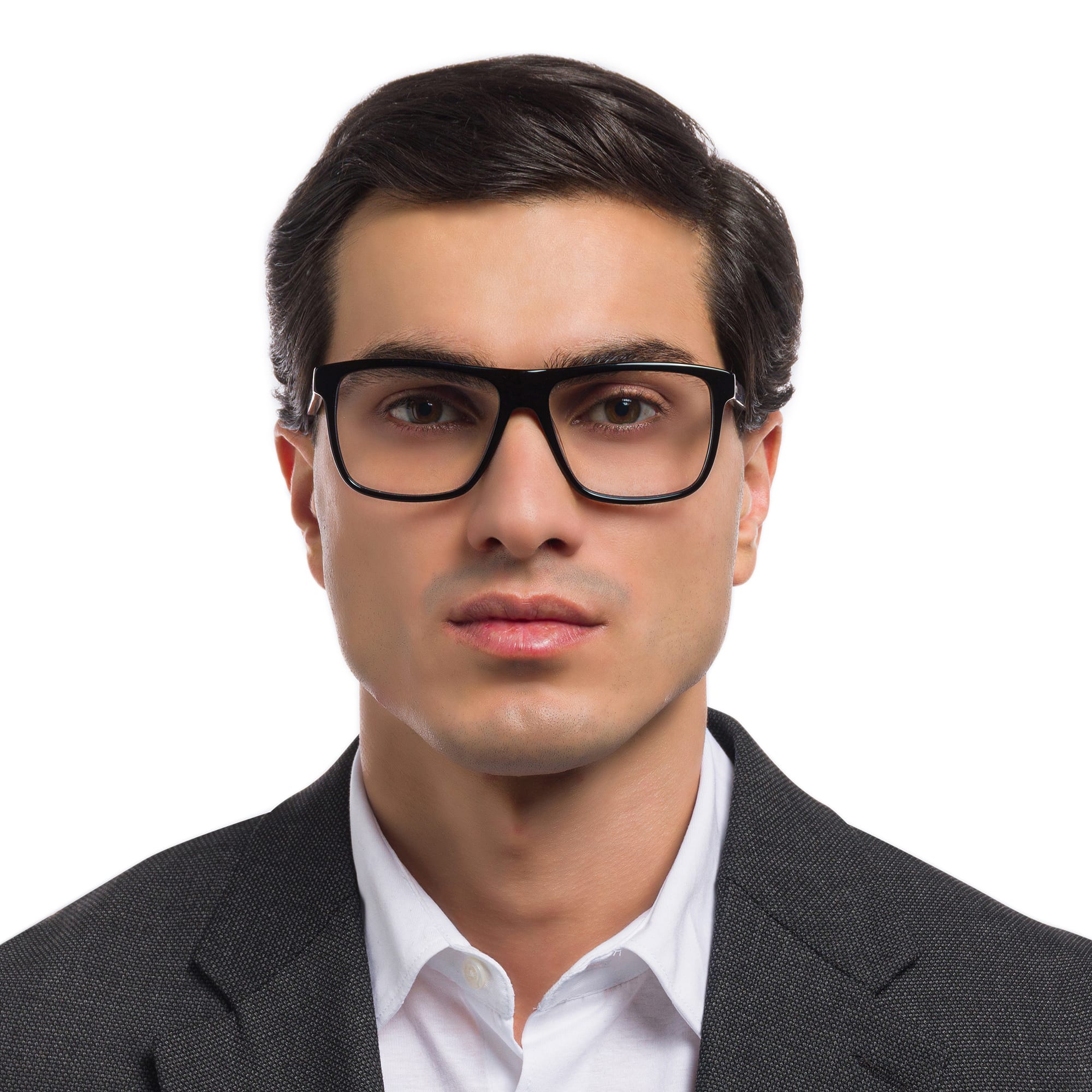 Shop EYE'M Square Eyeglasses in Matte Black online.