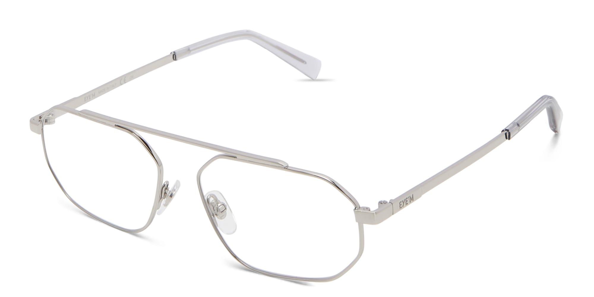 Shop EYE'M Irregular Eyeglasses in Silver online.