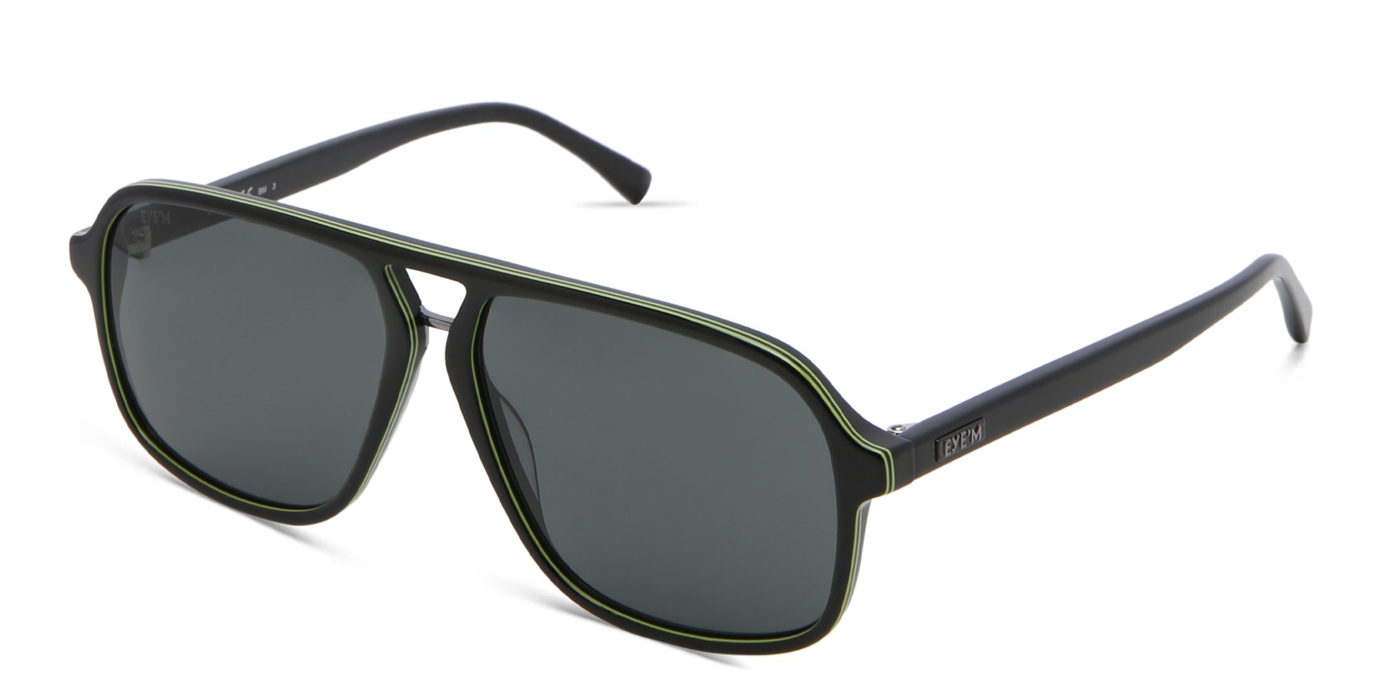 Shop EYE'M Aviator Sunglasses in Black online.