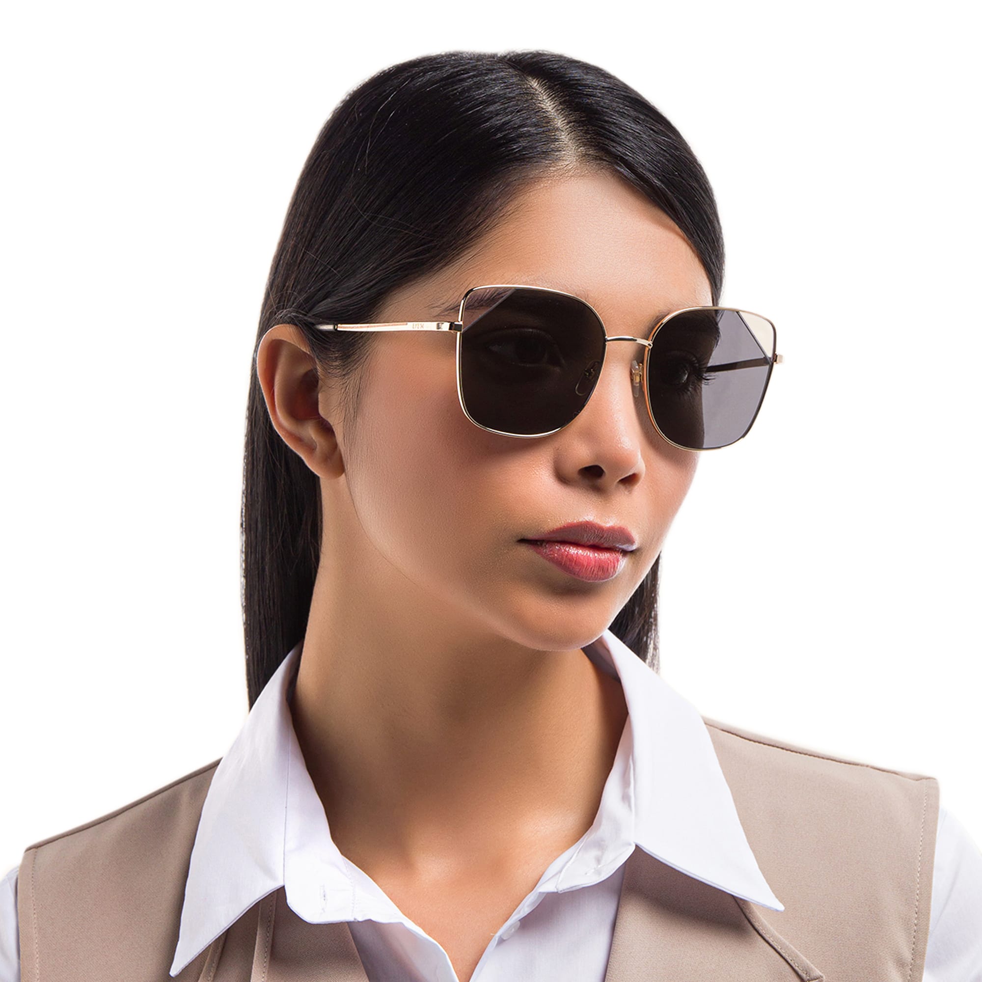 Shop EYE'M Cat Eye Sunglasses in Gold online.