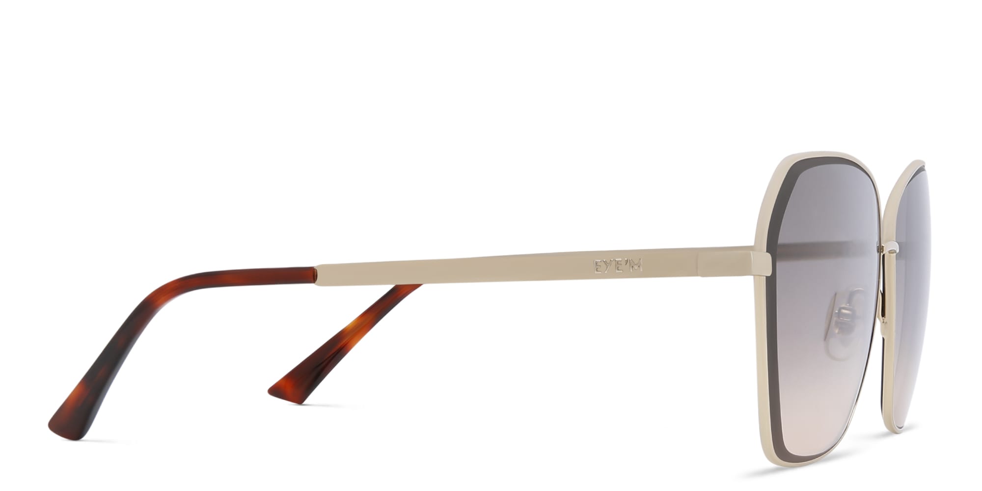Shop EYE'M Wide Cat Eye Sunglasses in Gold online.
