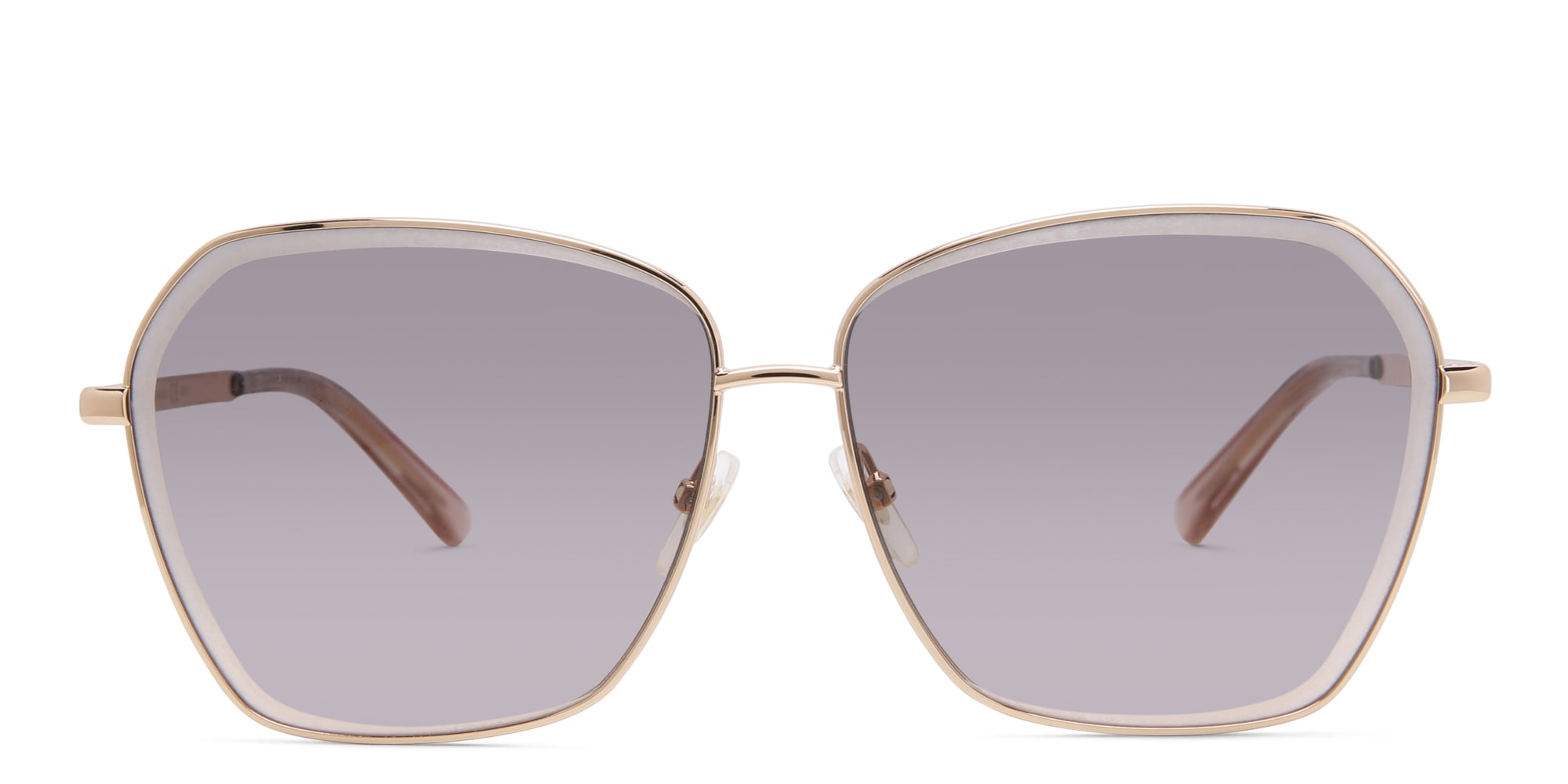 Shop EYE'M Wide Cat Eye Sunglasses in Rose Gold online.