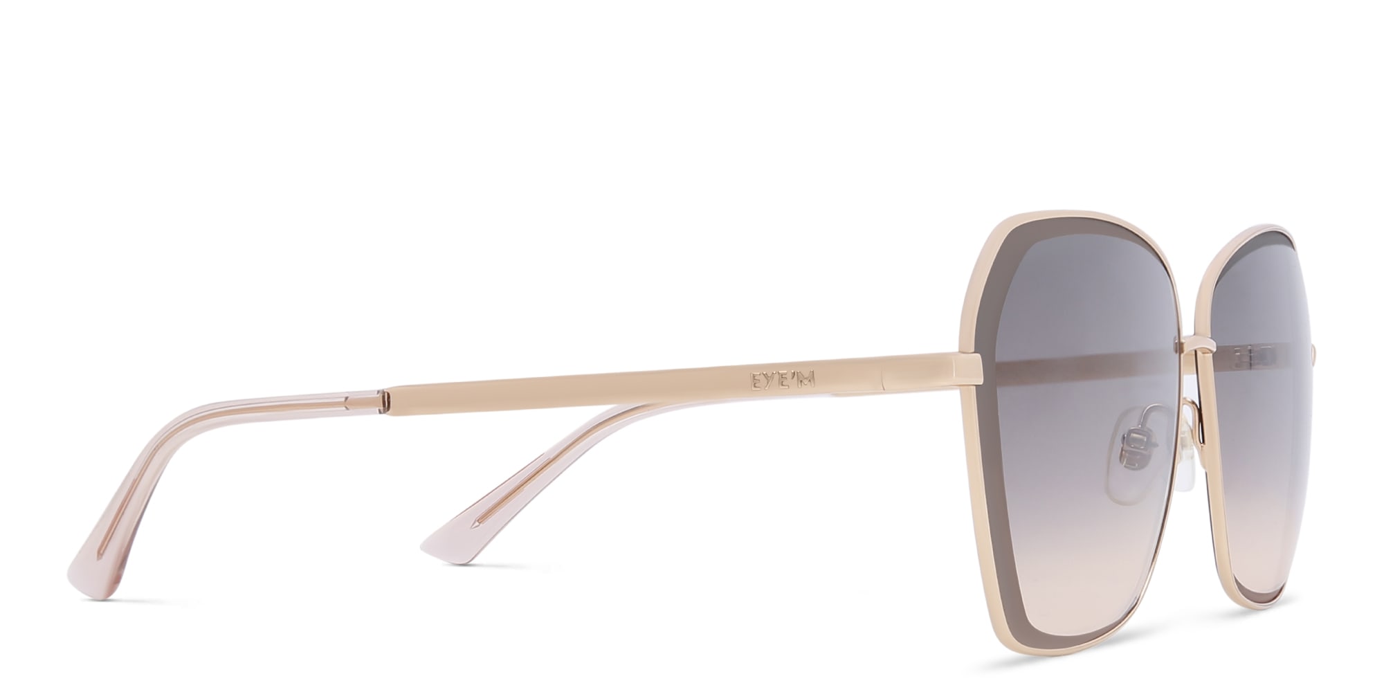 Shop EYE'M Wide Cat Eye Sunglasses in Rose Gold online.