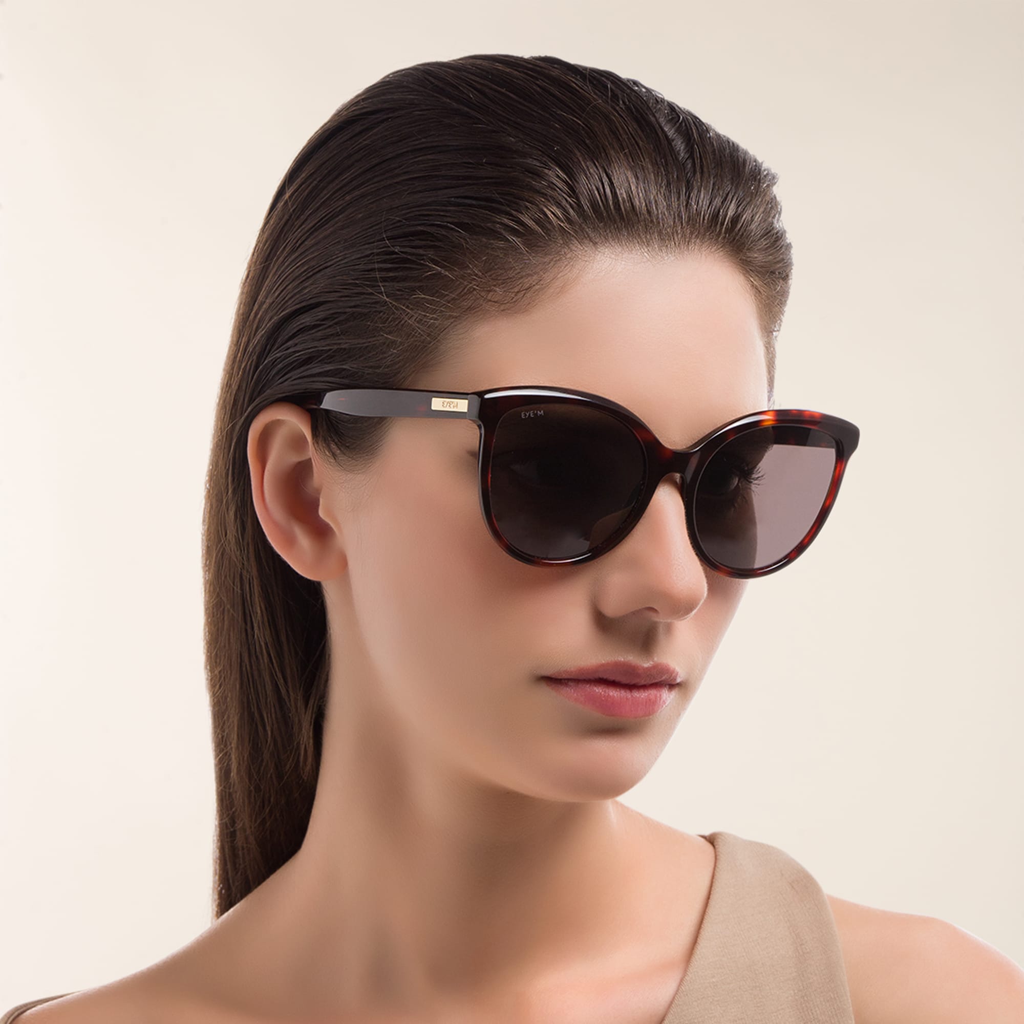 Shop EYE'M Cat Eye Sunglasses in Havana online.