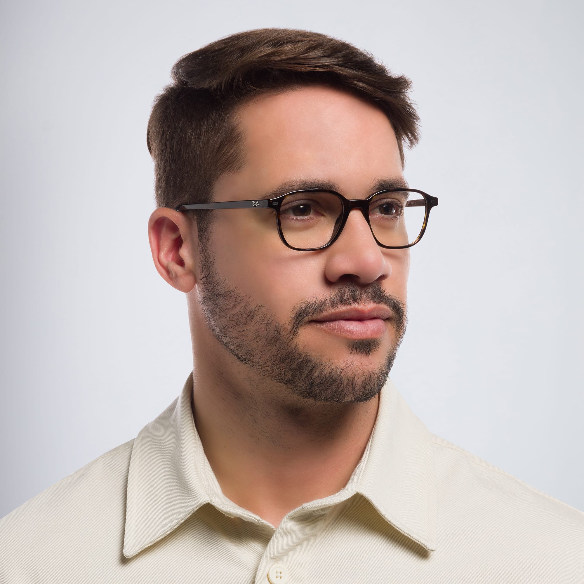 Shop Ray-Ban Leonard Square Eyeglasses in Havana online.