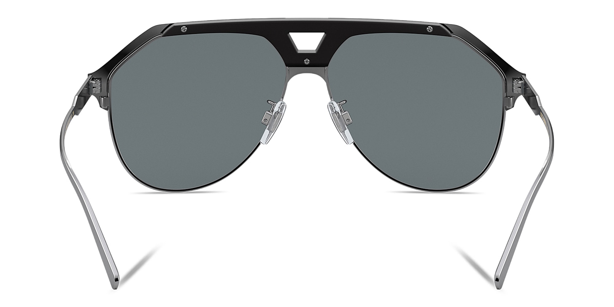 Shop Dolce & Gabbana Wide Aviator Sunglasses in Gunmetal online.