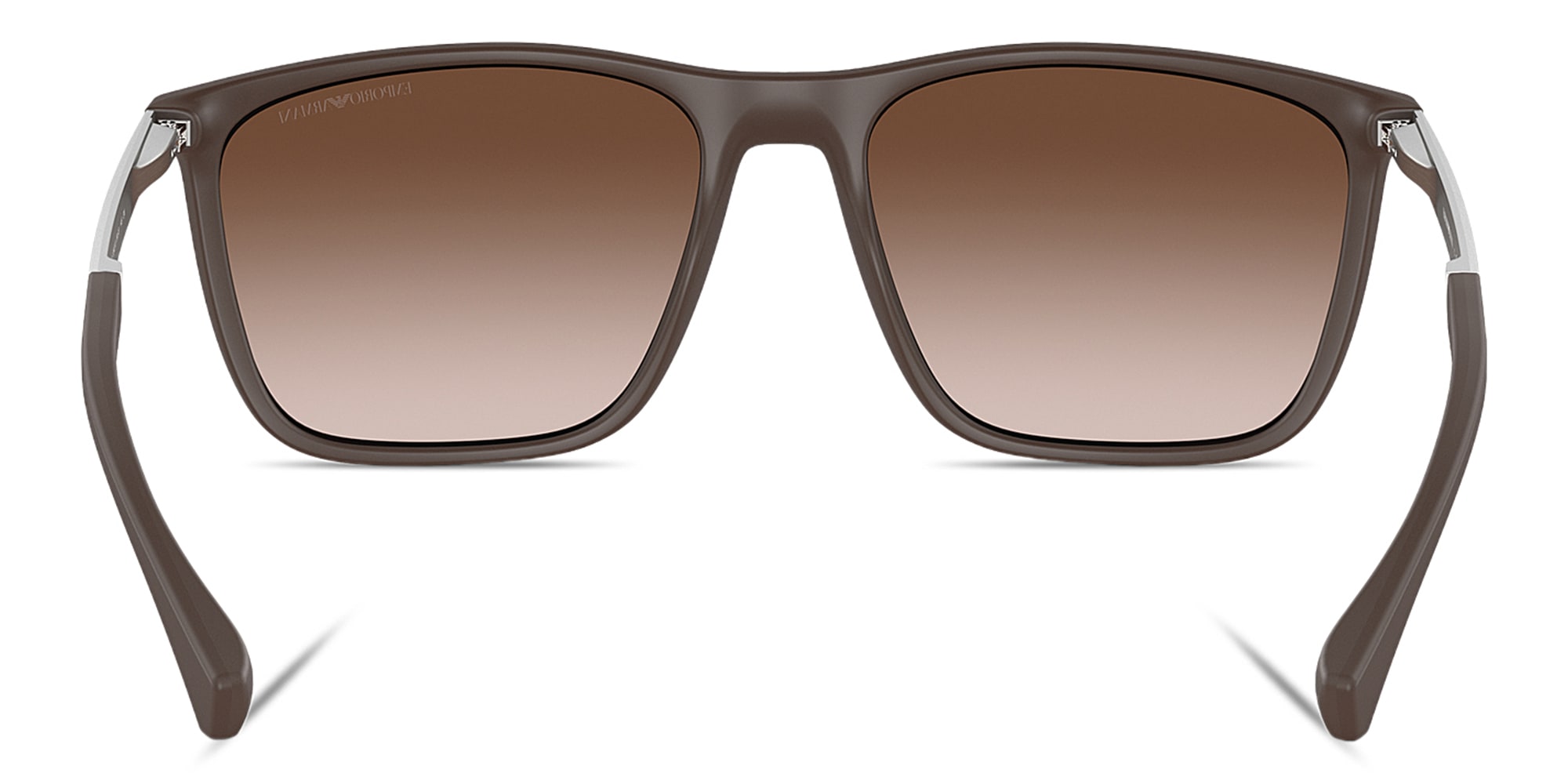 Shop Emporio Armani Logo Rectangle Sunglasses in Brown online.