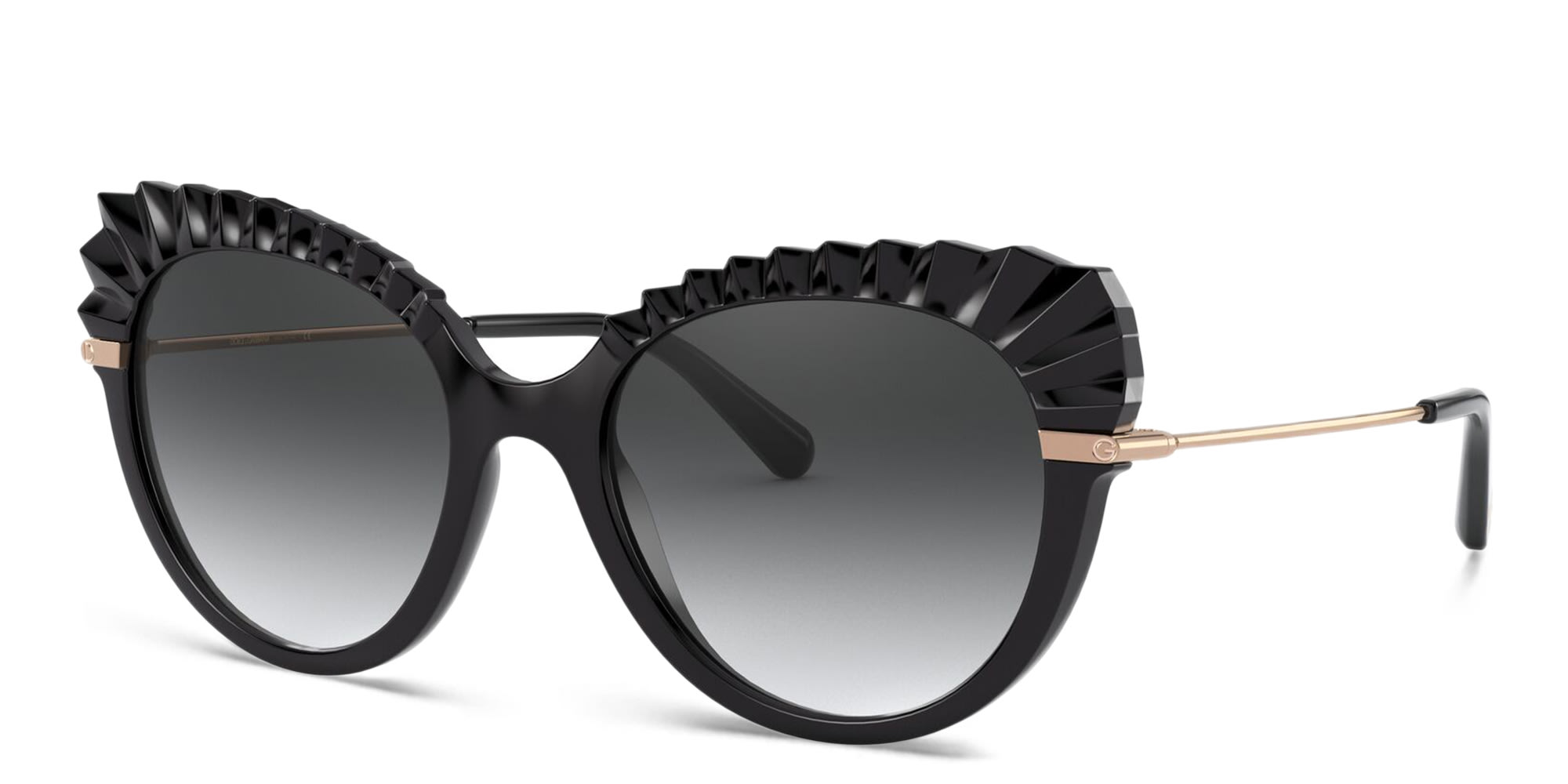 Shop Dolce & Gabbana Cat Eye Sunglasses in Black online.