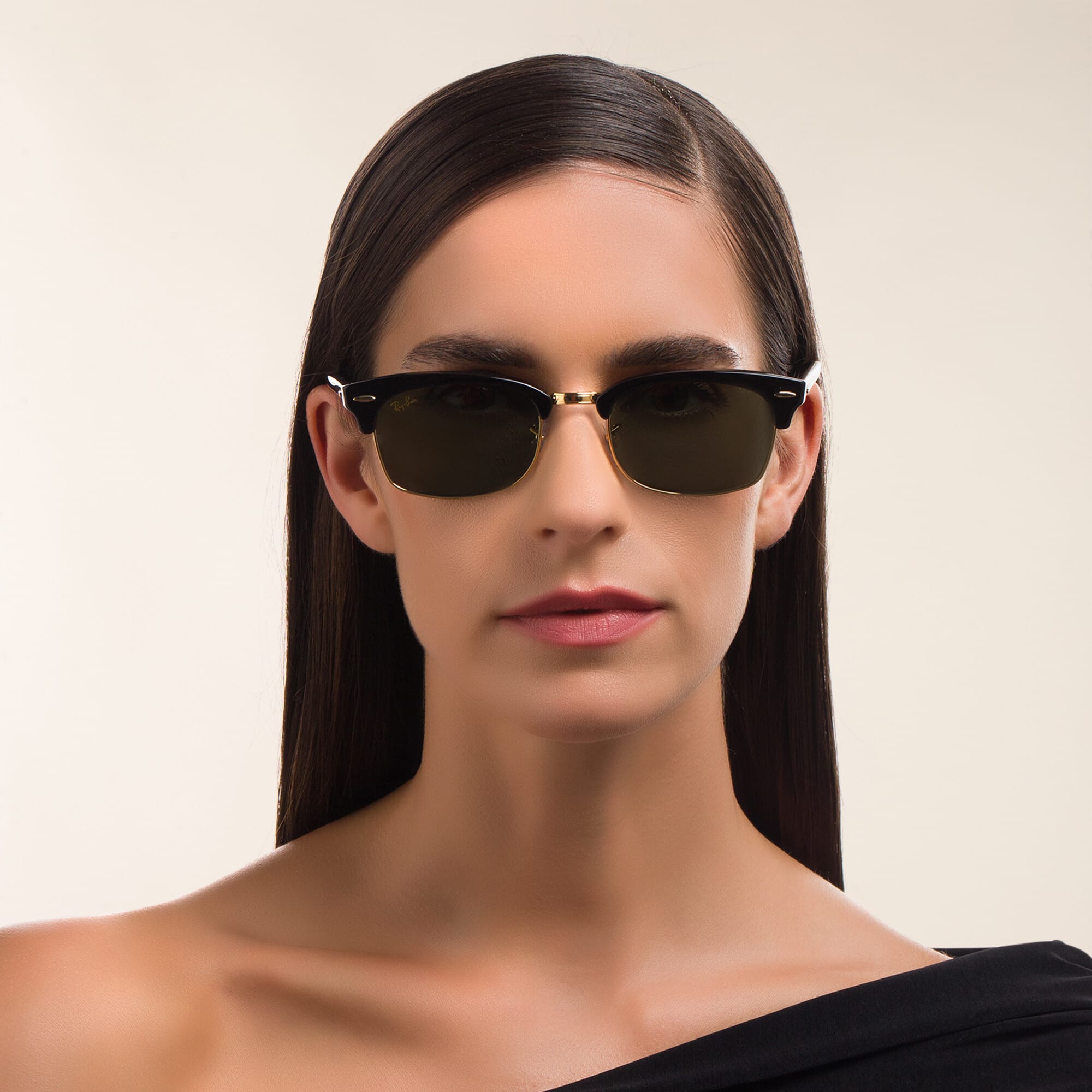 تسوق نظارة شمسية بإطار مستطيل راي بان بلون Black أونلاين.