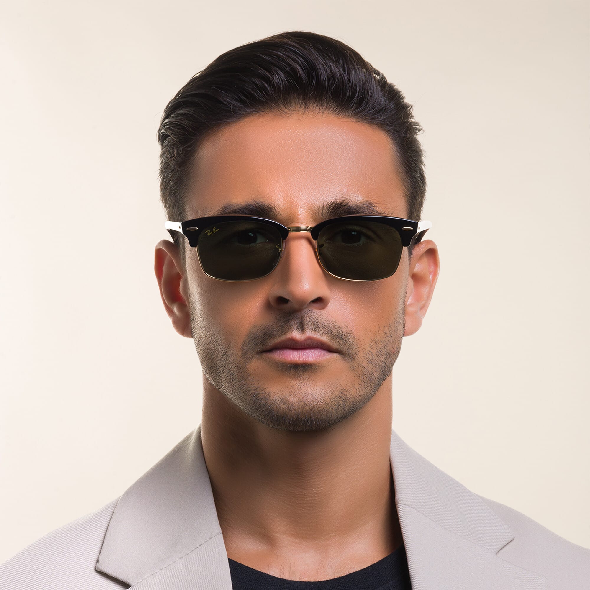 Shop Ray-Ban Rectangle Sunglasses in Black online.