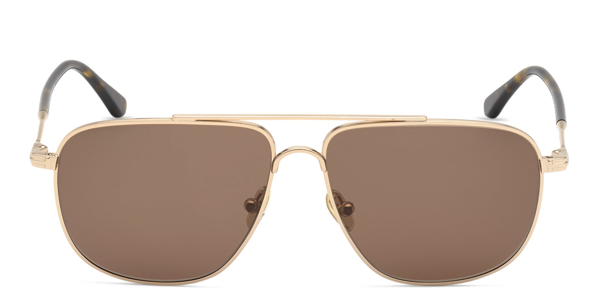 Shop TOM FORD Aviator Sunglasses in Shiny Rose Gold online.