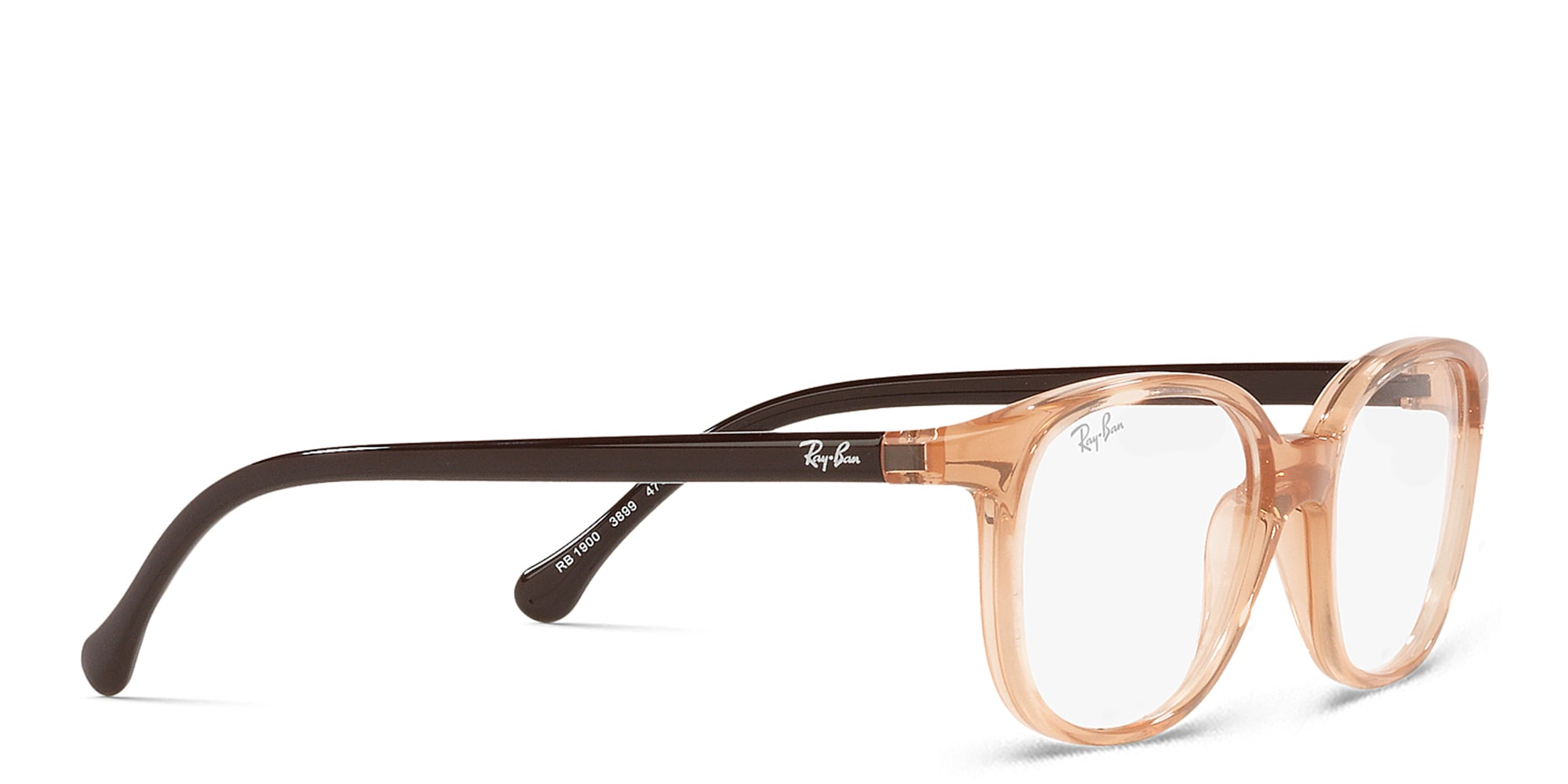 Shop Ray-Ban Junior Kids Square Eyeglasses in Transparent Brown online.