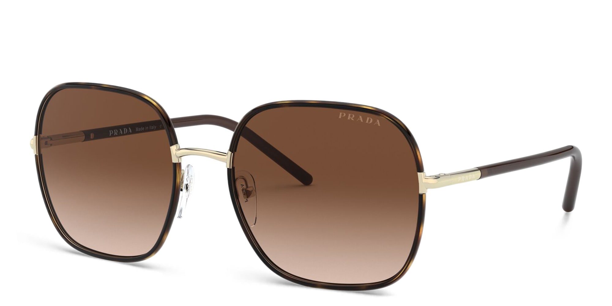 Shop PRADA Square Sunglasses in Brown online.