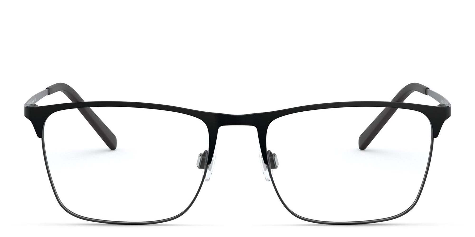 Shop GIORGIO ARMANI Rectangle Eyeglasses in Matte Black online.