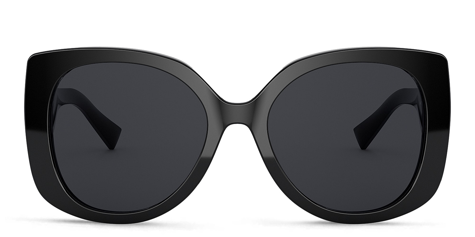 Shop VERSACE Medusa Oversized Sunglasses in Black online.