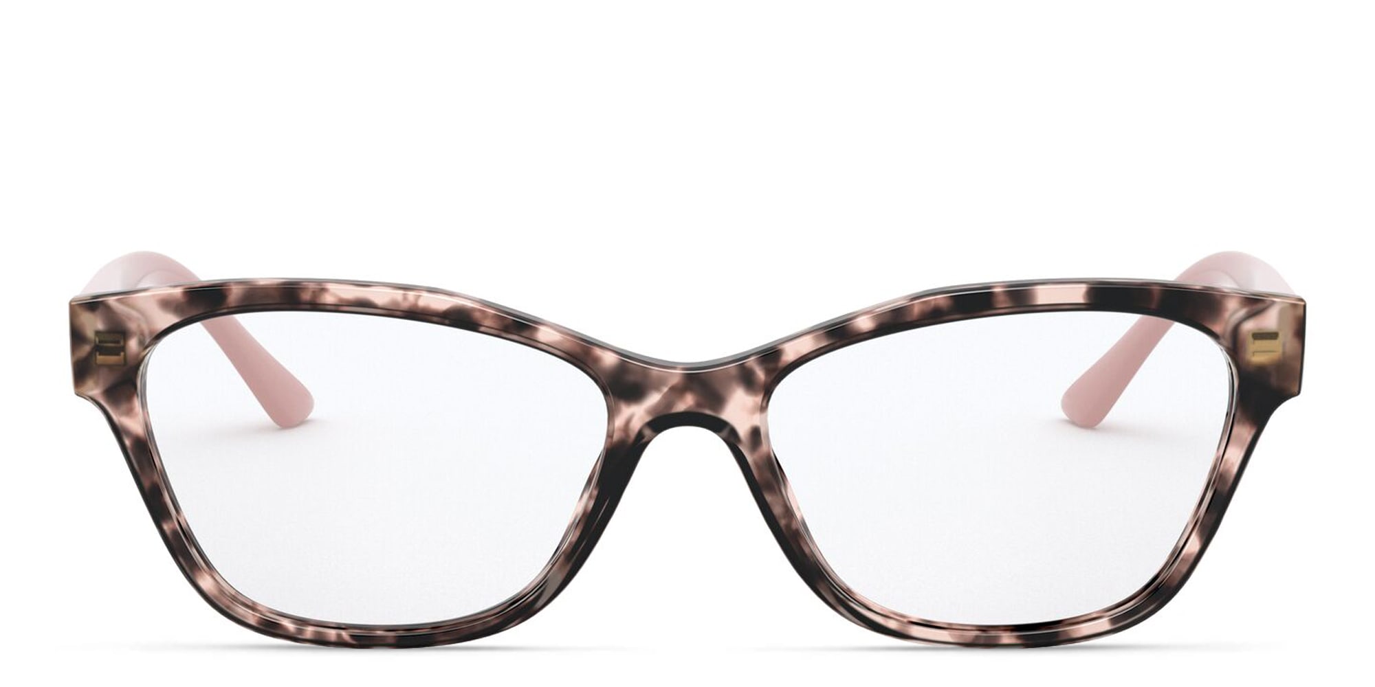Shop PRADA Rectangle Eyeglasses in Havana Pink online.