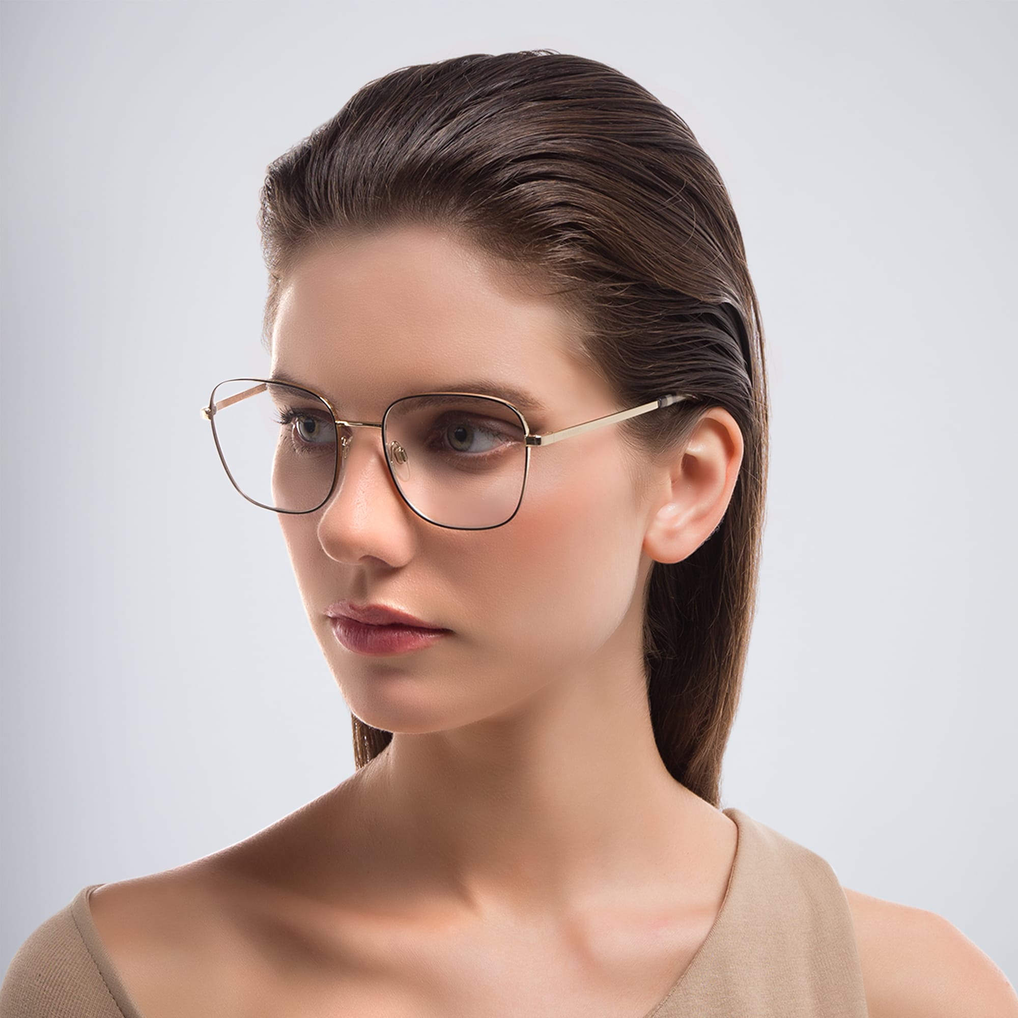 Shop BURBERRY Wide Square Eyeglasses in Black online.