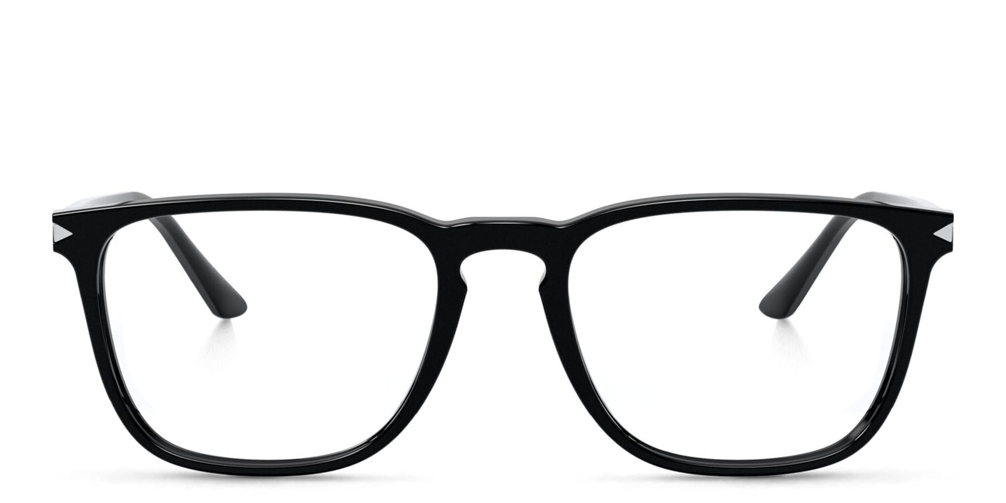 Shop GIORGIO ARMANI Wide Square Eyeglasses in Black online.