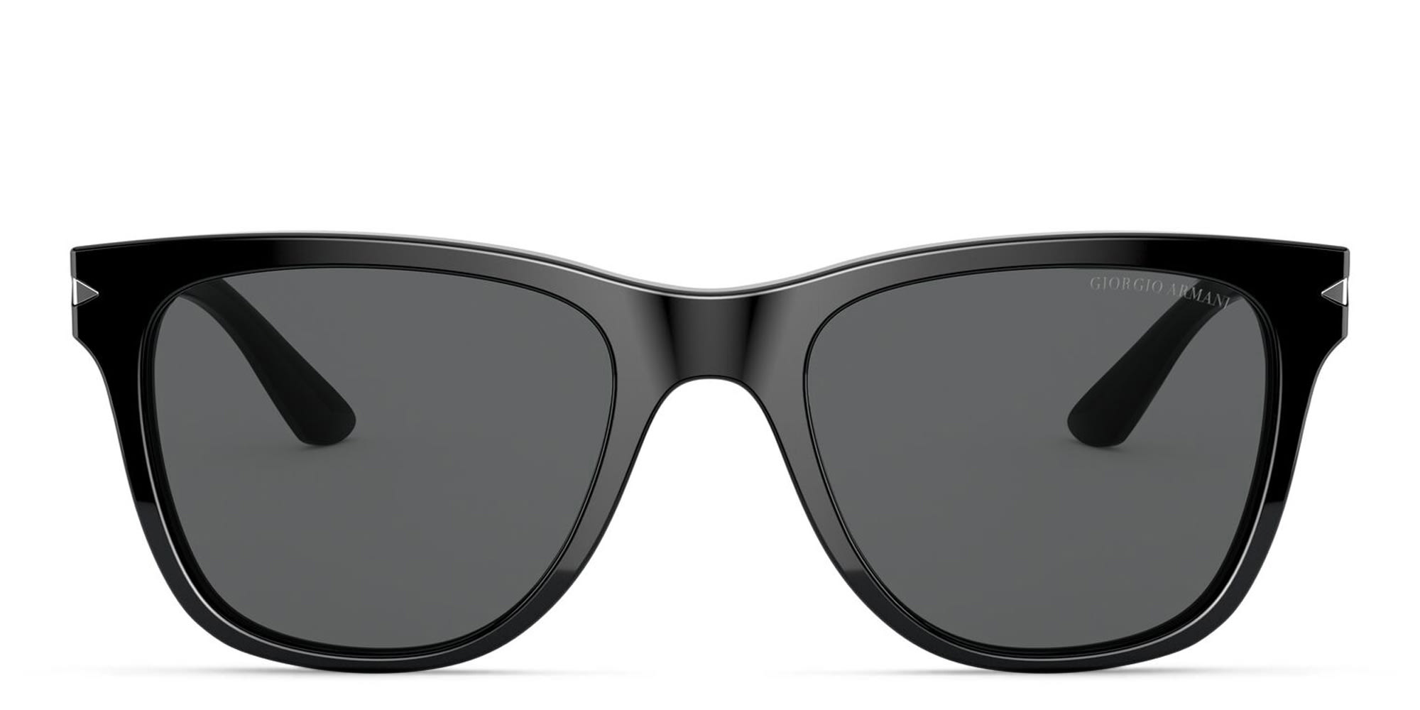 Shop GIORGIO ARMANI Square Sunglasses in Black online.