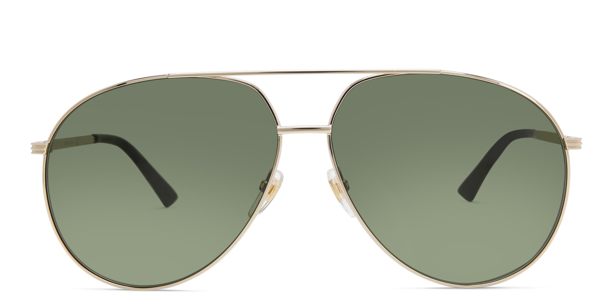 Shop GUCCI Wide Aviator Sunglasses in Gold online.