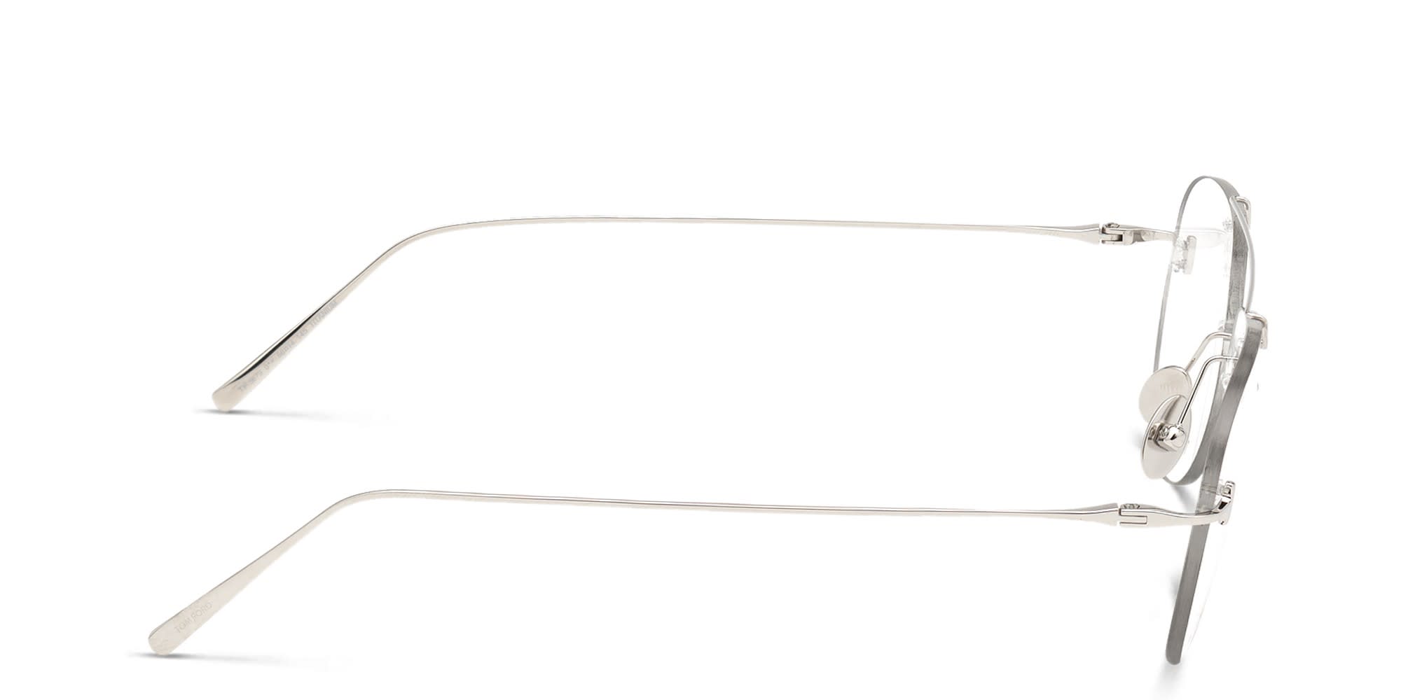 Shop TOM FORD Rimless Wide Aviator Eyeglasses in Silver online.