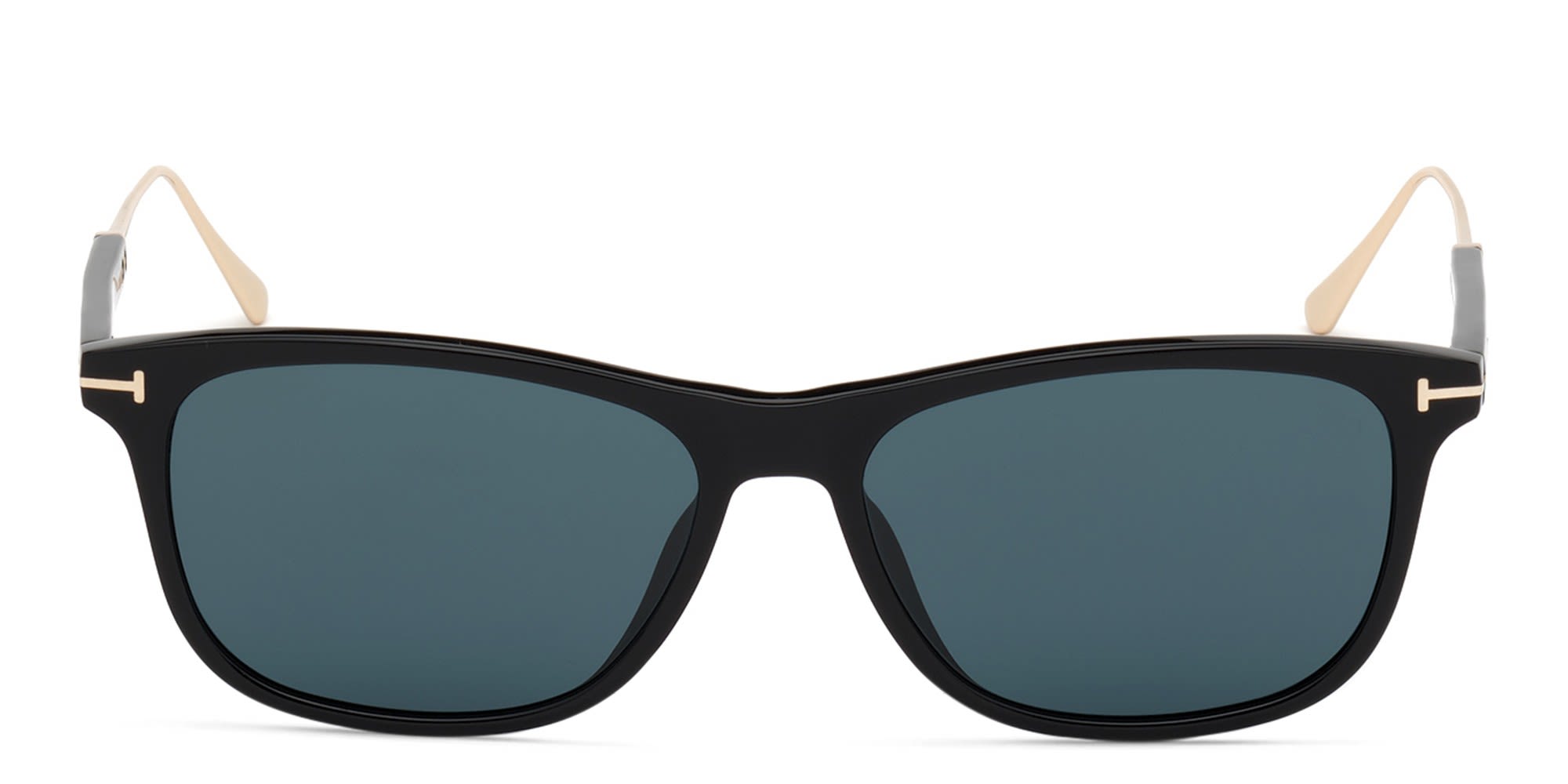 Shop TOM FORD Rectangle Sunglasses in Shiny Black online.
