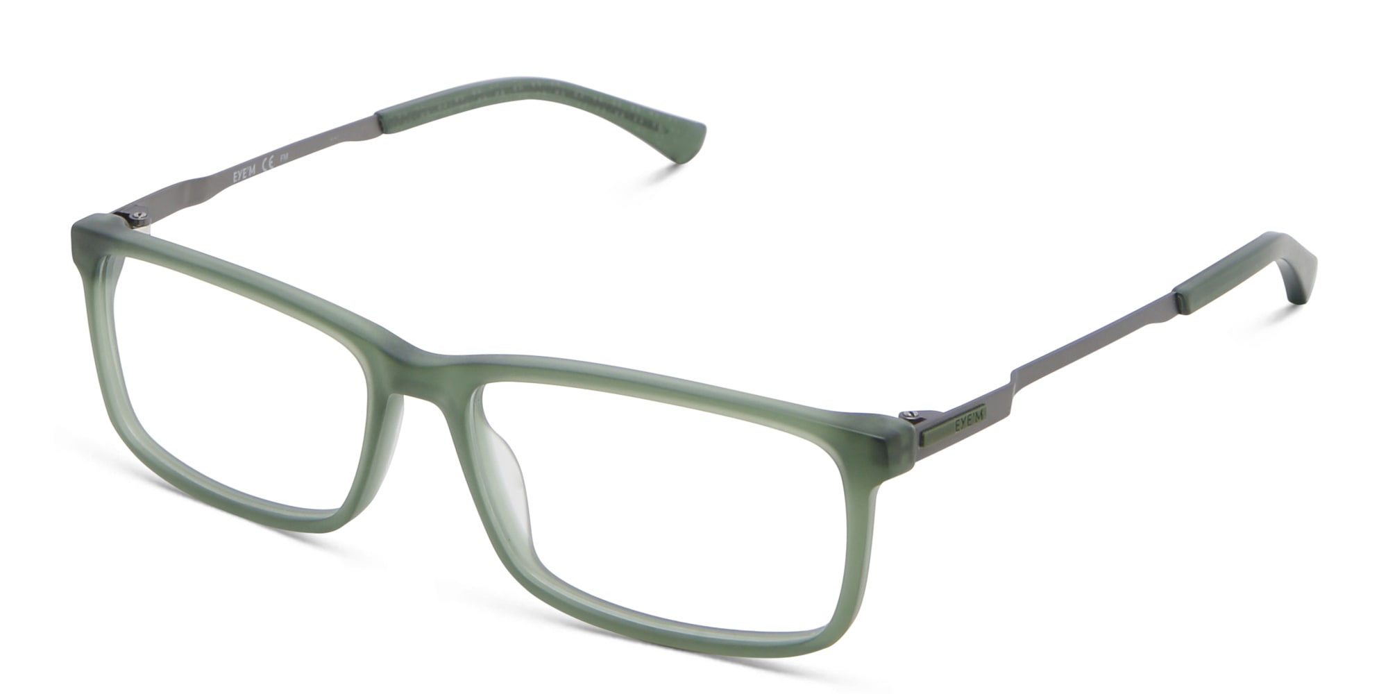 Shop EYE'M Wide Rectangle Eyeglasses in Green online.