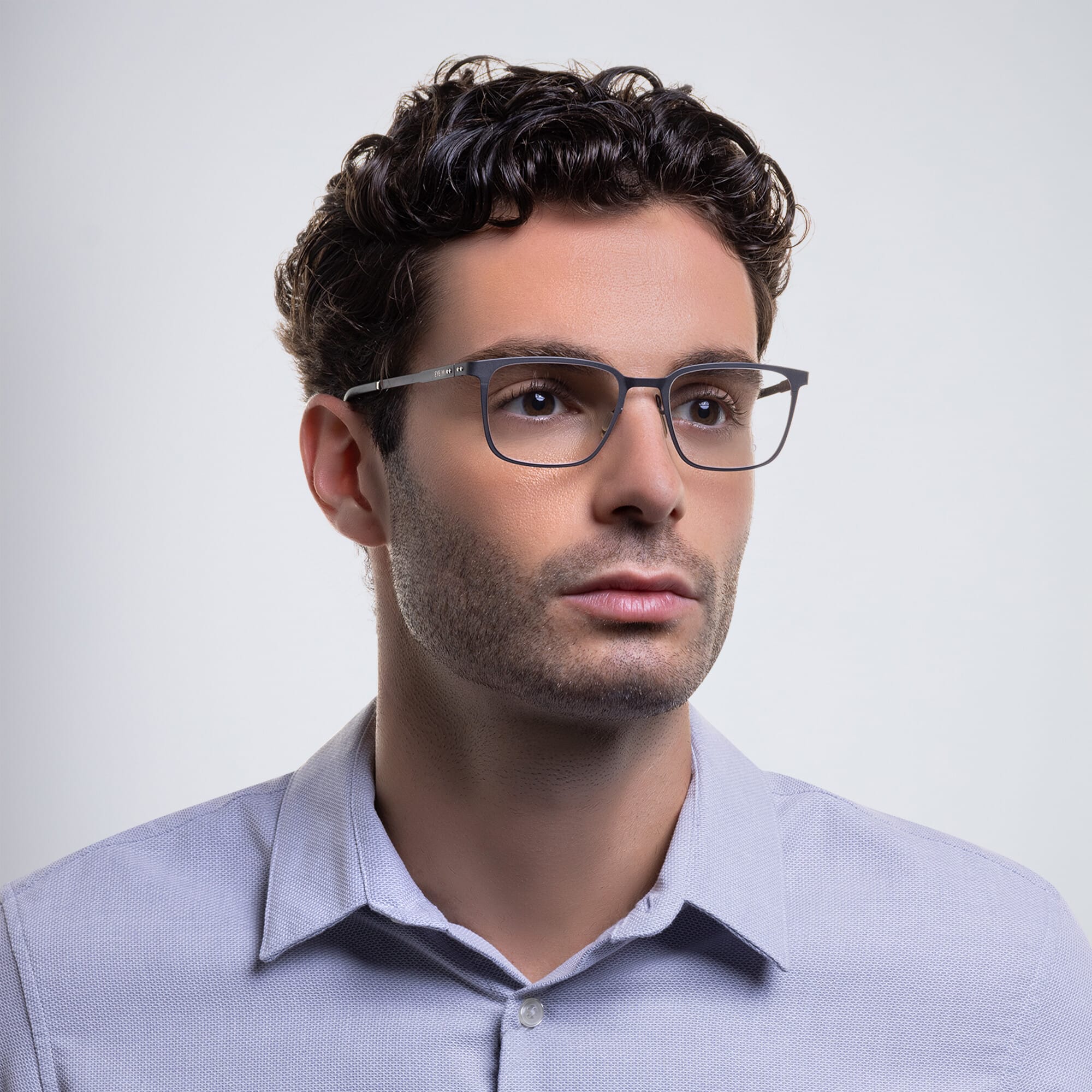 Shop EYE'M Rectangle Eyeglasses in Gunmetal online.